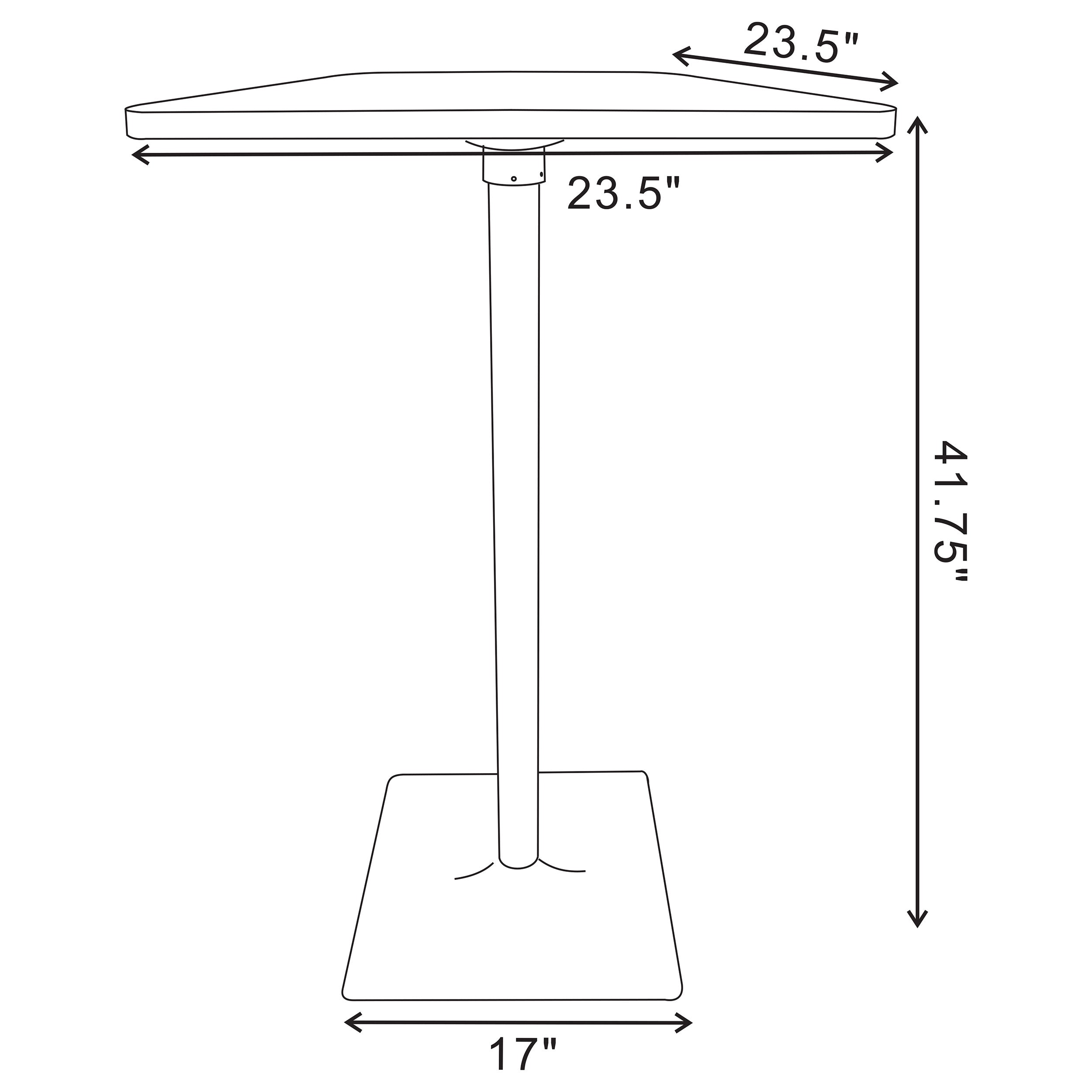 Cavalier Square 24-inch Pub Height Bistro Bar Table Dark Elm — view 5