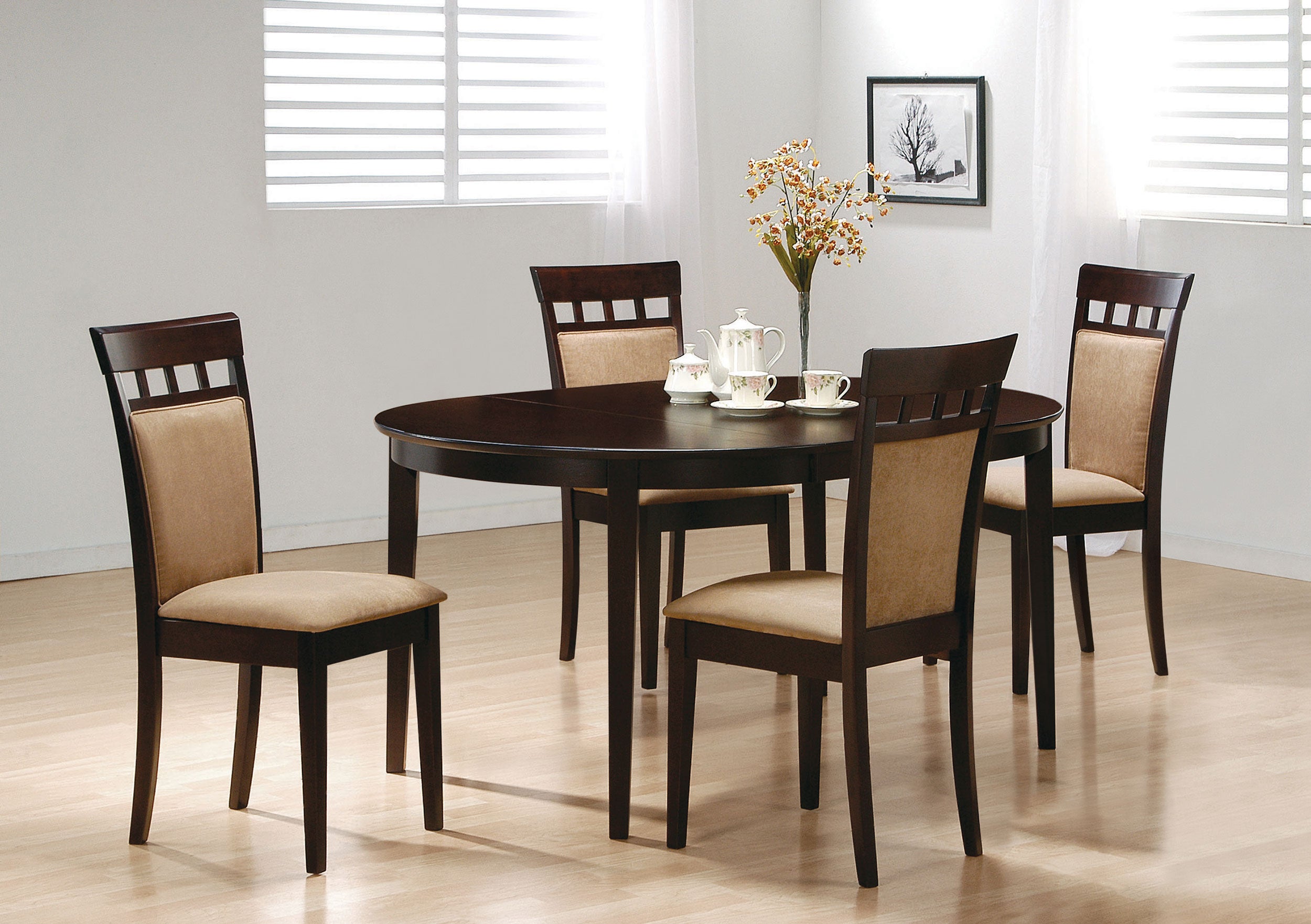 Gabriel 5-piece Extension Leaf Dining Table Set Cappuccino — view 1