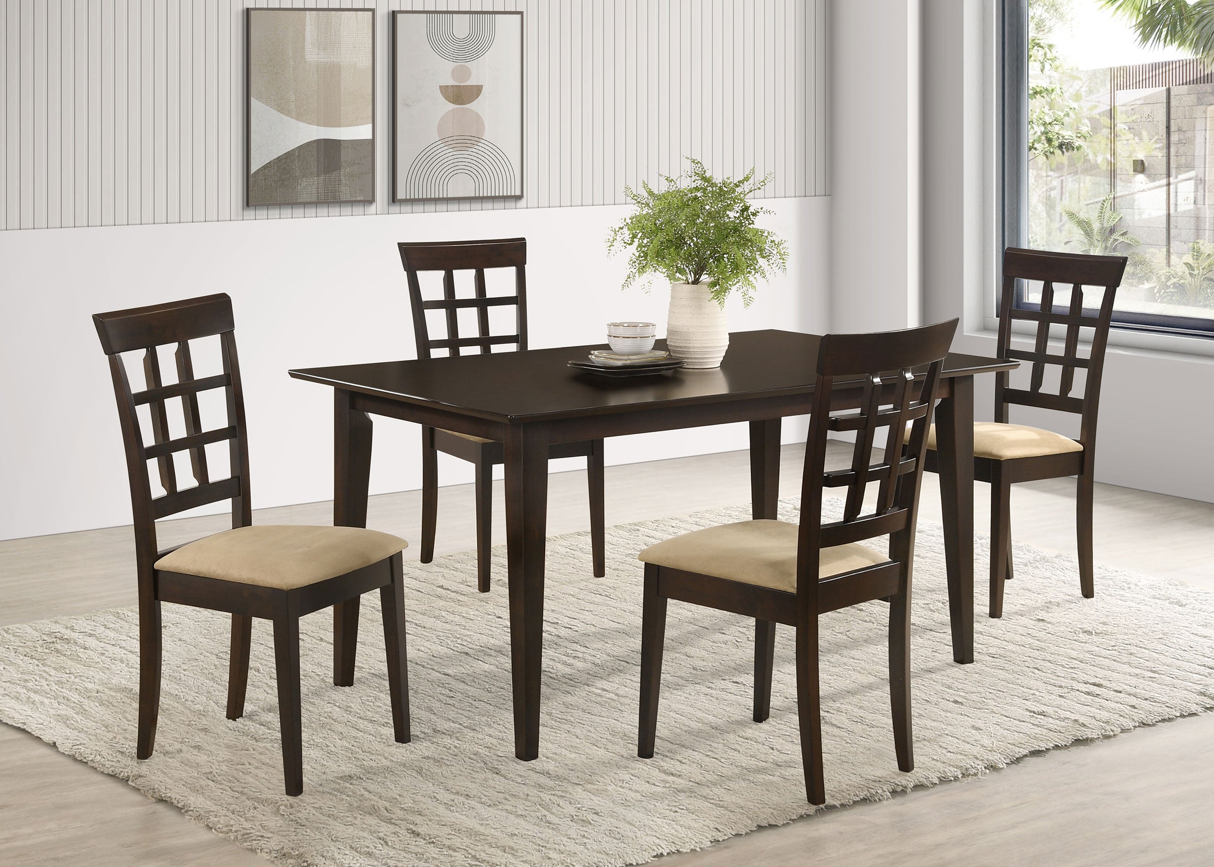 Gabriel 5-piece Rectangular 59-inch Dining Set Cappuccino — view 1