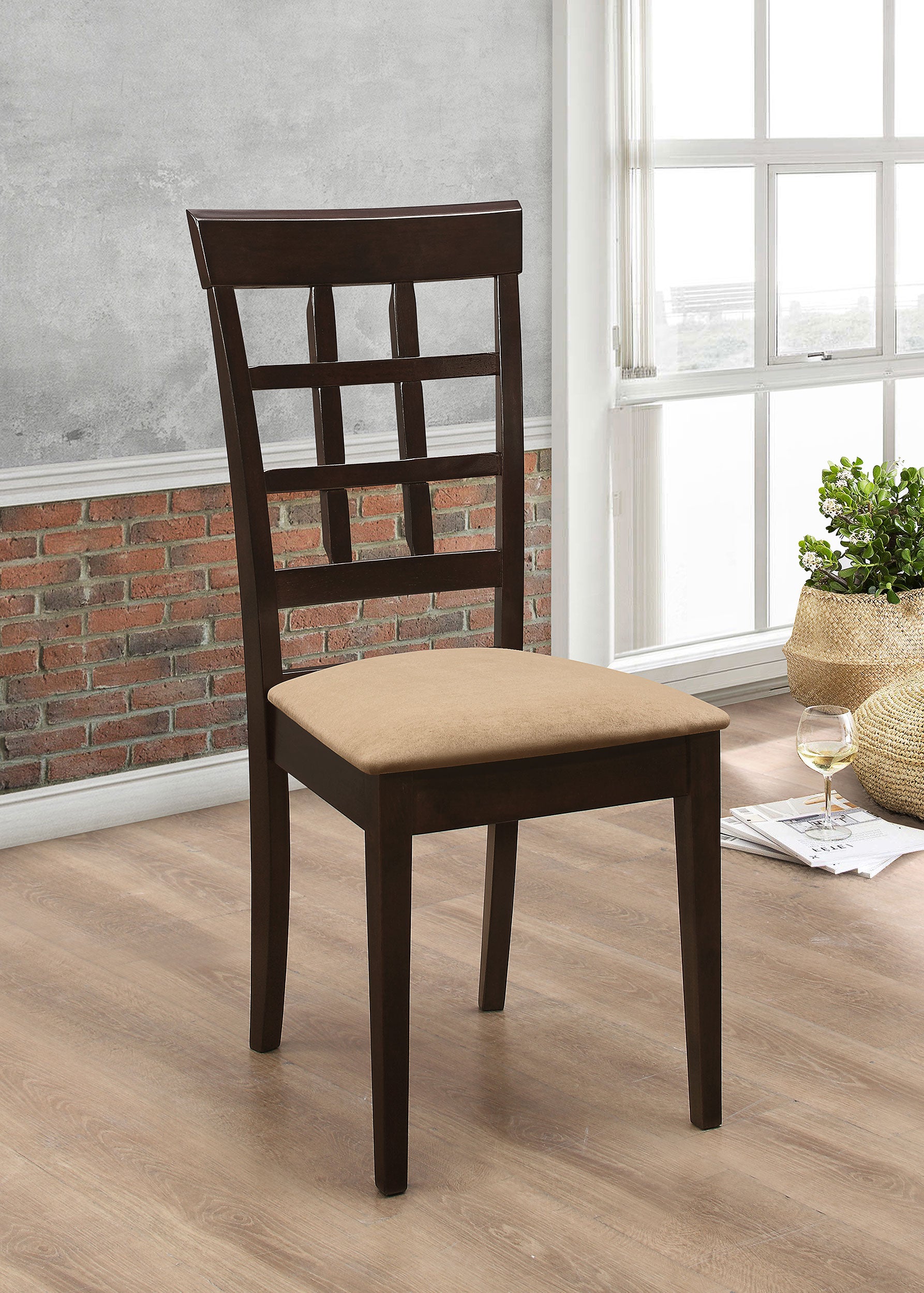 Gabriel Lattice Back Dining Side Chair Cappuccino (Set of 2) — view 2