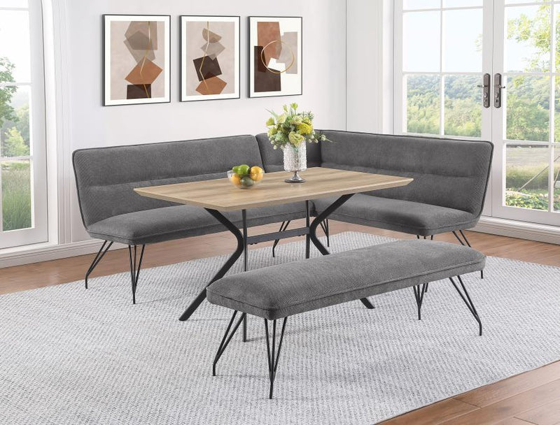 Dodson - Fabric Upholstered L-Shaped Nook Dining Bench