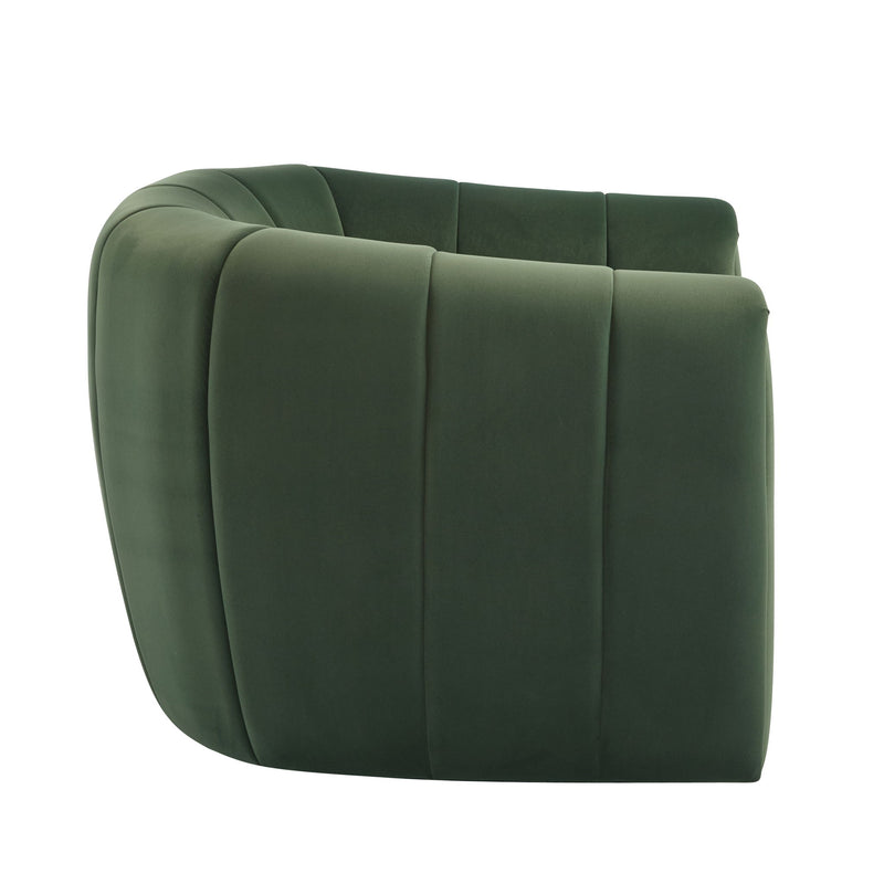 Serenizia - Upholstered Velvet Swivel Chair With Channel Tufted
