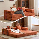 Convertible Floor Sofa Bed With Pillow Back Support Armrest