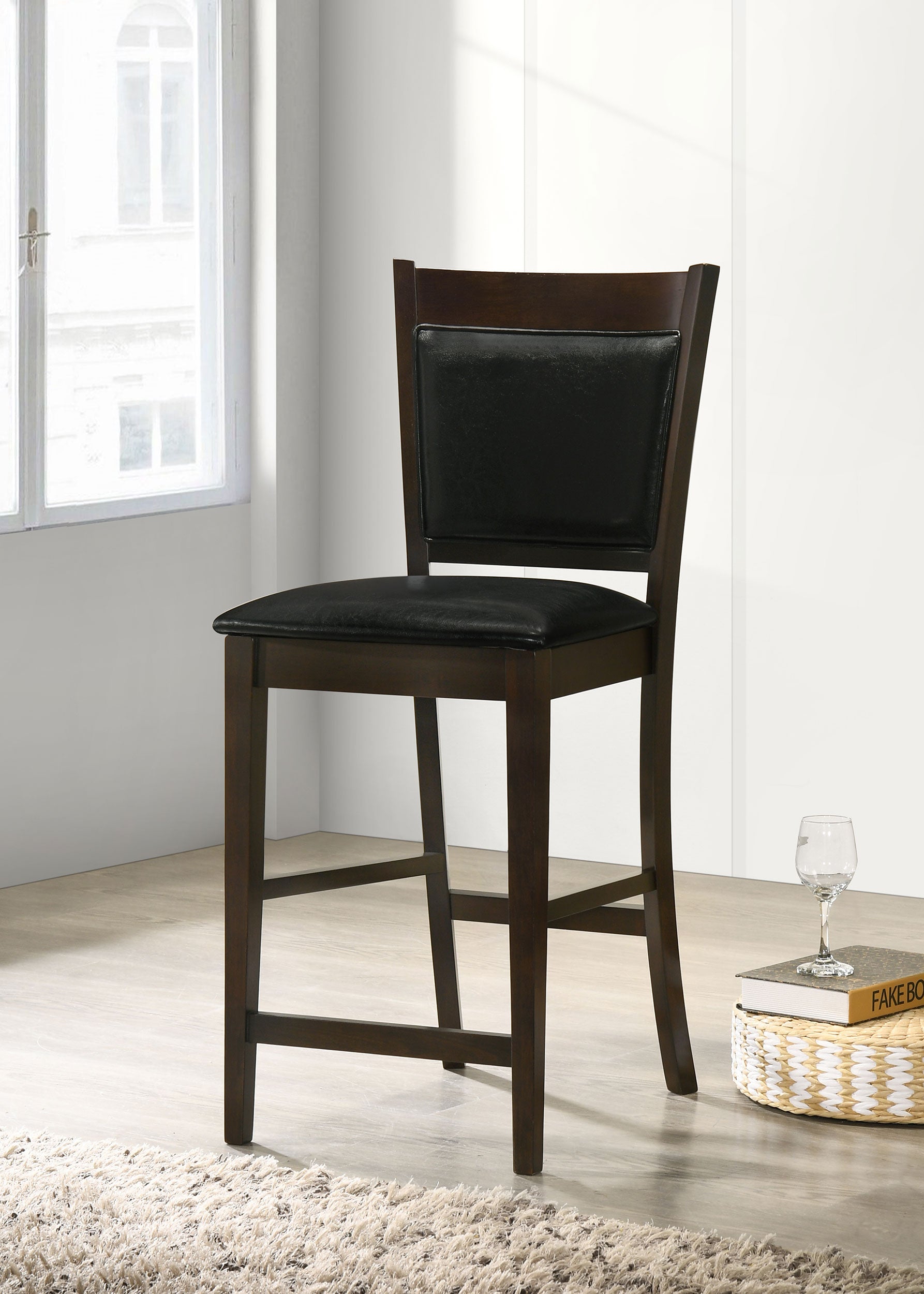 Jaden Upholstered Counter Chair Espresso (Set of 2) — view 2