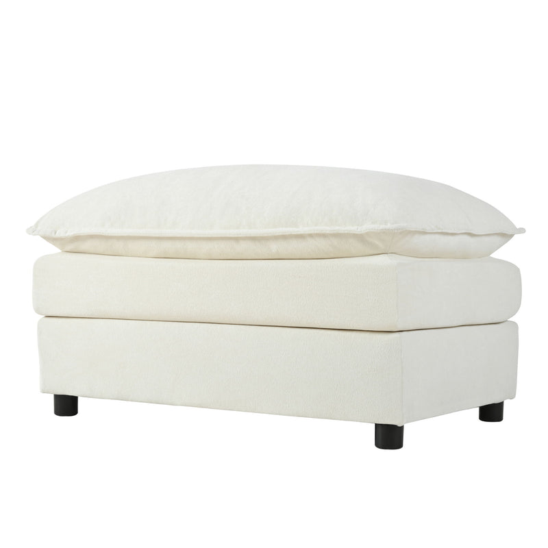 Modern Comfy Deep Seat Modular Sectional Sofa Cloud Couch With Ottoman