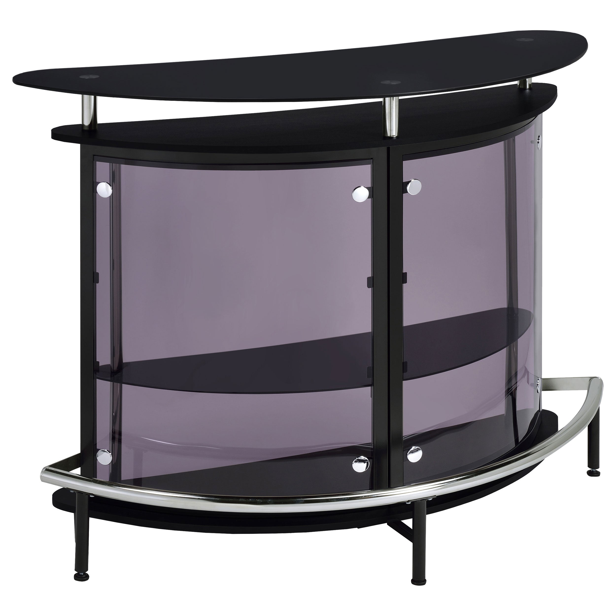 Amarillo Freestanding Glass Top Home Bar Wine Cabinet Black — view 1