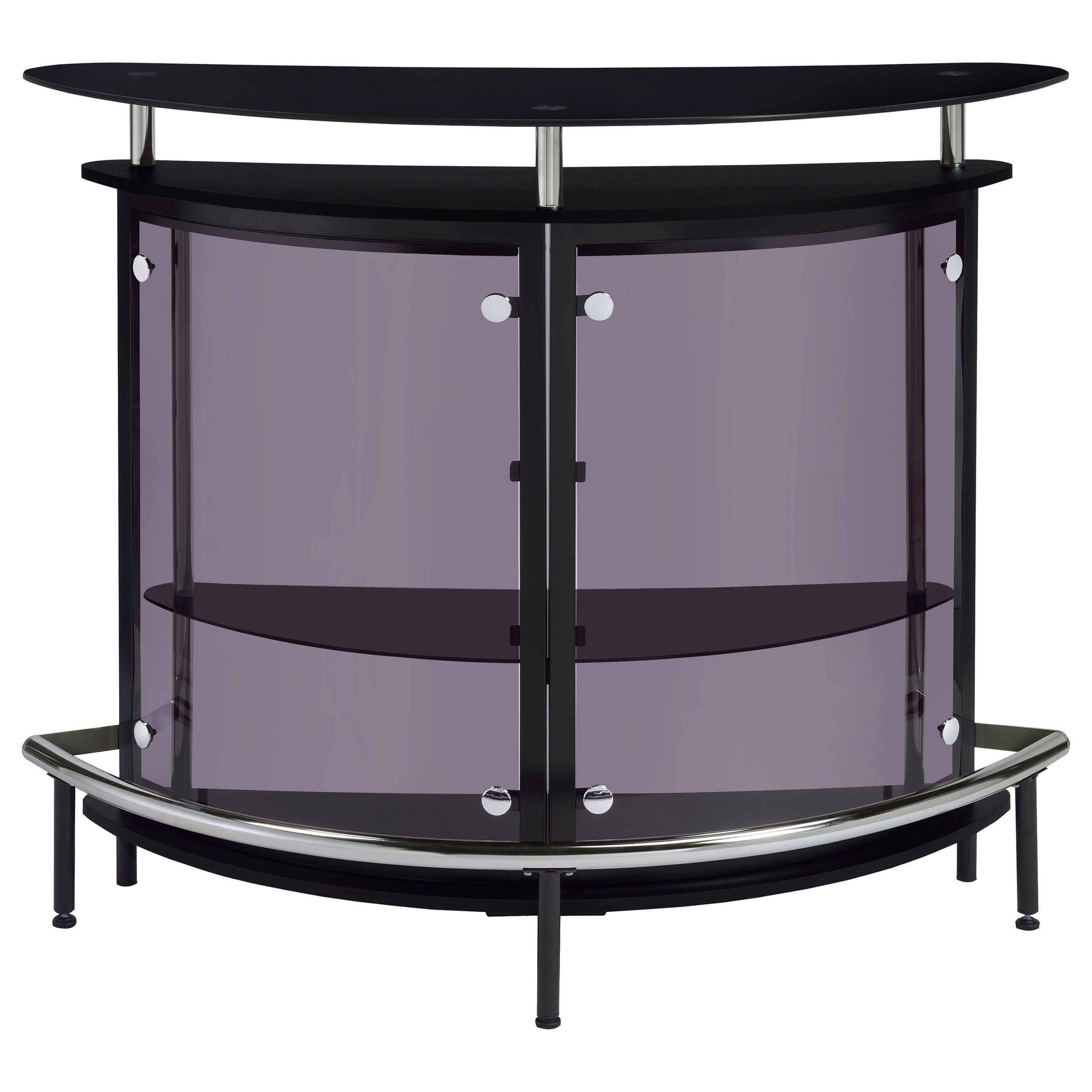 Amarillo Freestanding Glass Top Home Bar Wine Cabinet Black — view 4