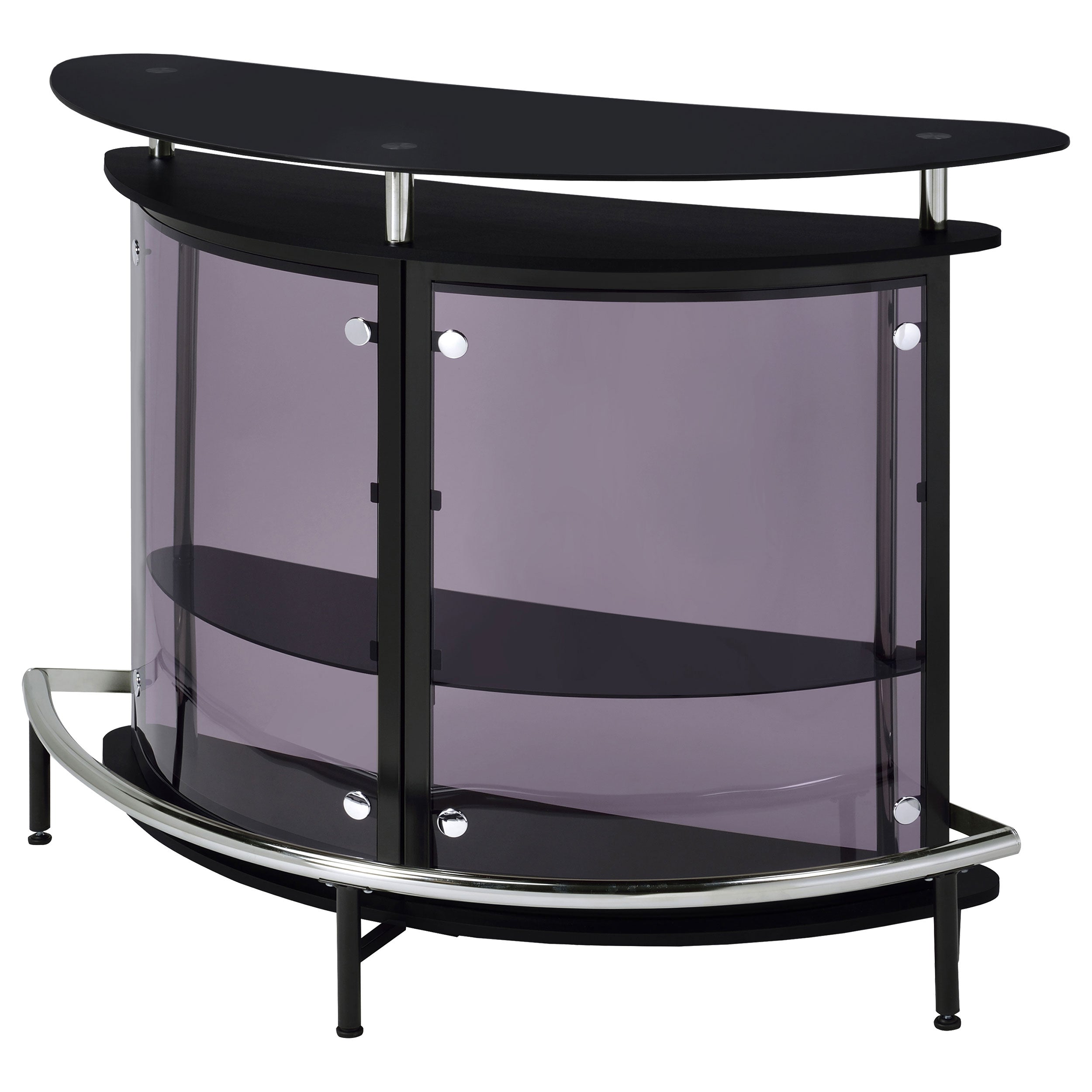 Amarillo Freestanding Glass Top Home Bar Wine Cabinet Black — view 5