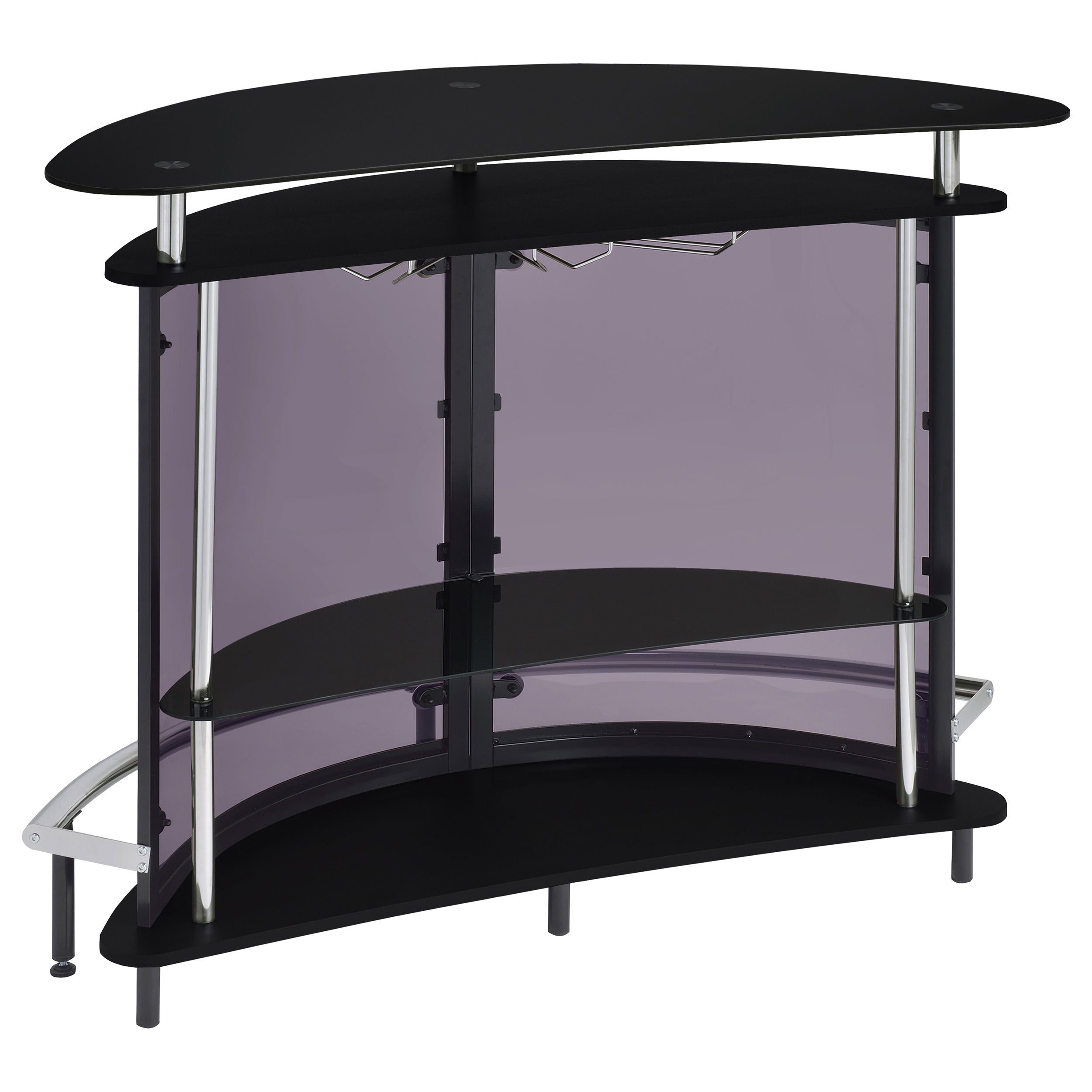 Amarillo Freestanding Glass Top Home Bar Wine Cabinet Black — view 7