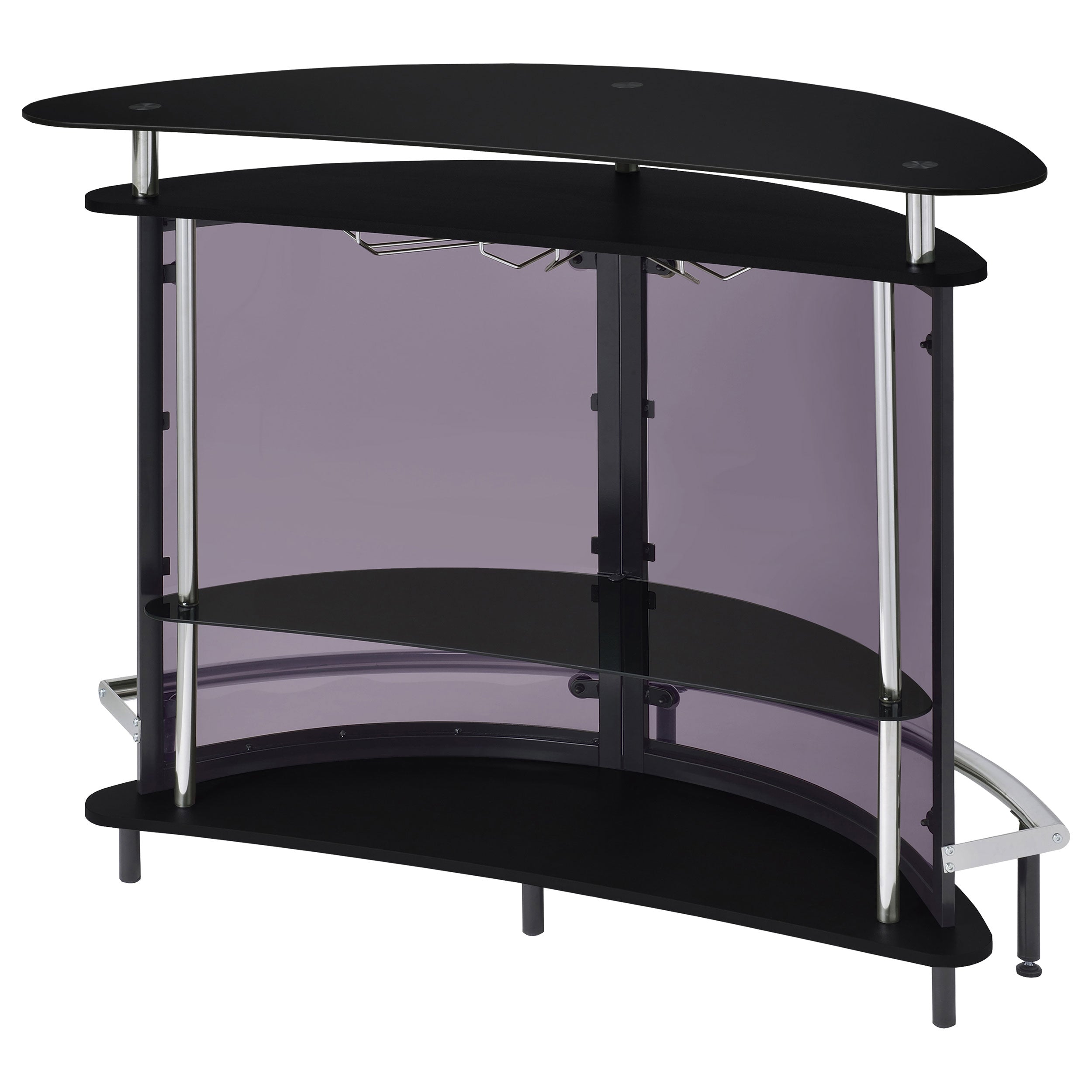 Amarillo Freestanding Glass Top Home Bar Wine Cabinet Black — view 9