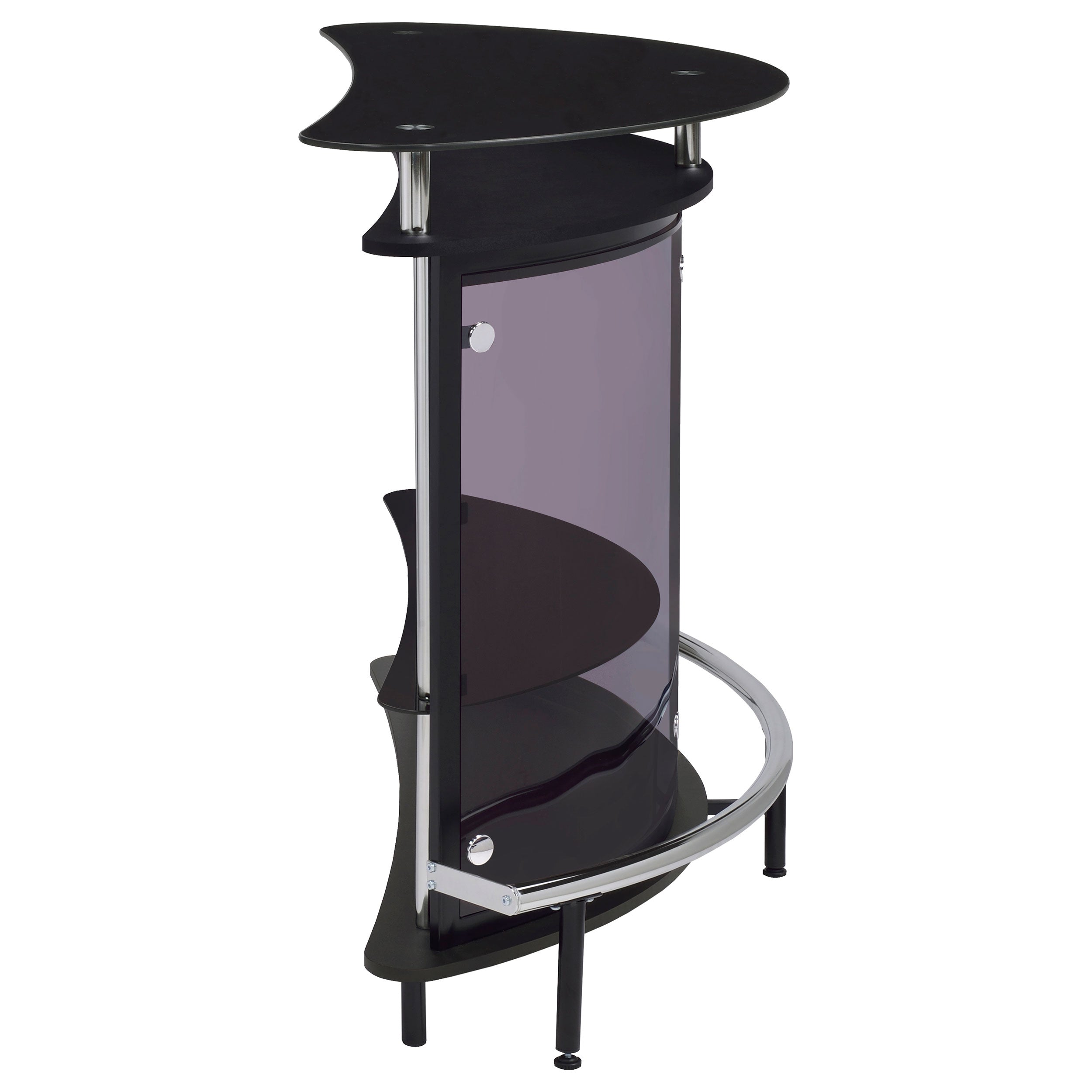 Amarillo Freestanding Glass Top Home Bar Wine Cabinet Black — view 10