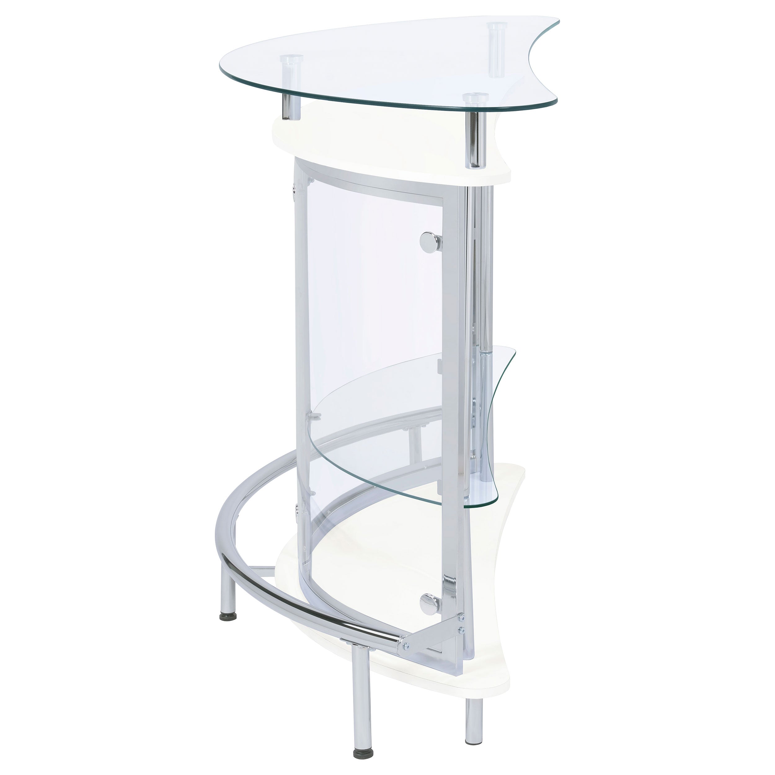 Amarillo Freestanding Glass Top Home Bar Wine Cabinet White — view 6