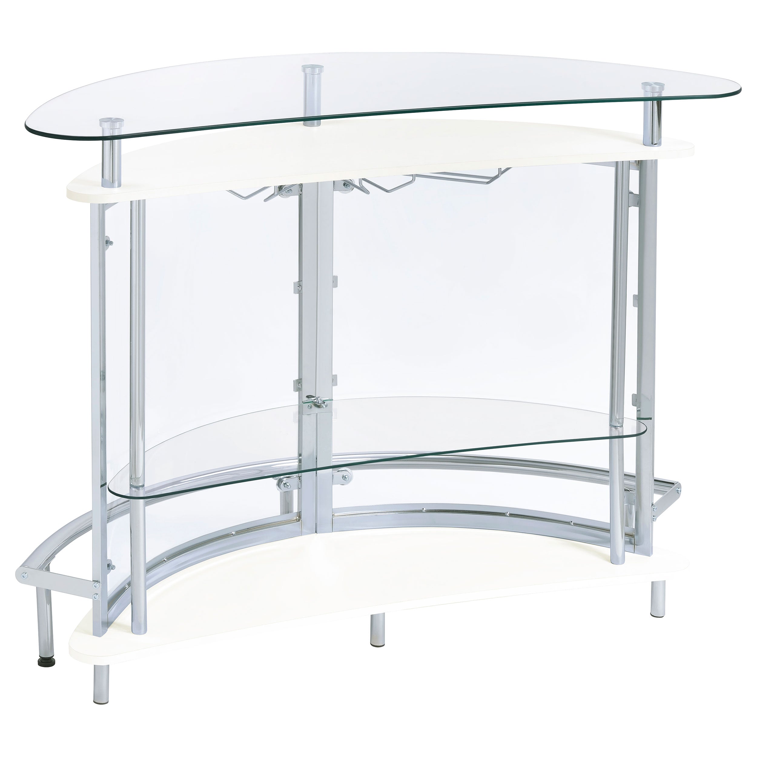 Amarillo Freestanding Glass Top Home Bar Wine Cabinet White — view 7