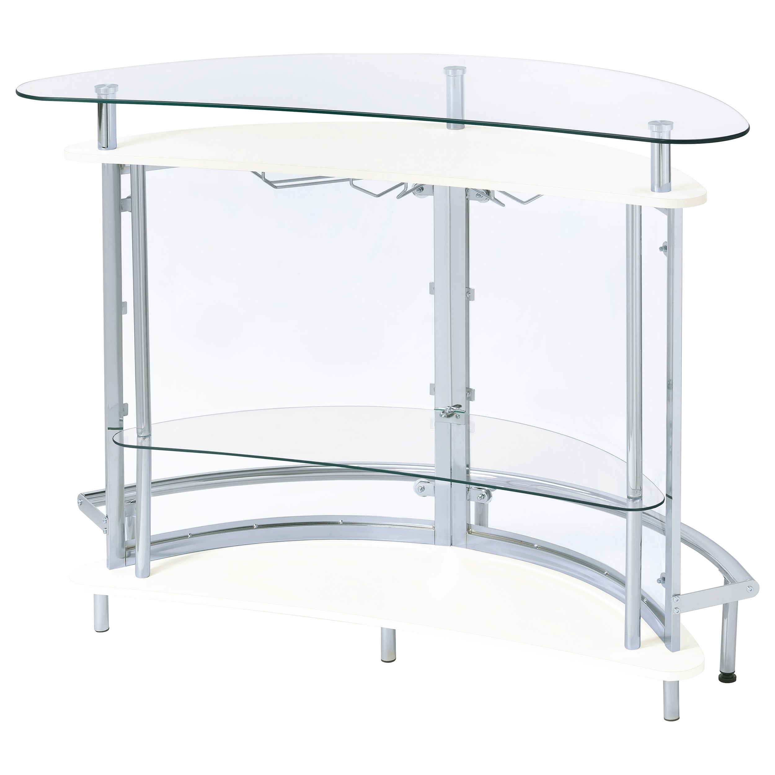 Amarillo Freestanding Glass Top Home Bar Wine Cabinet White — view 9