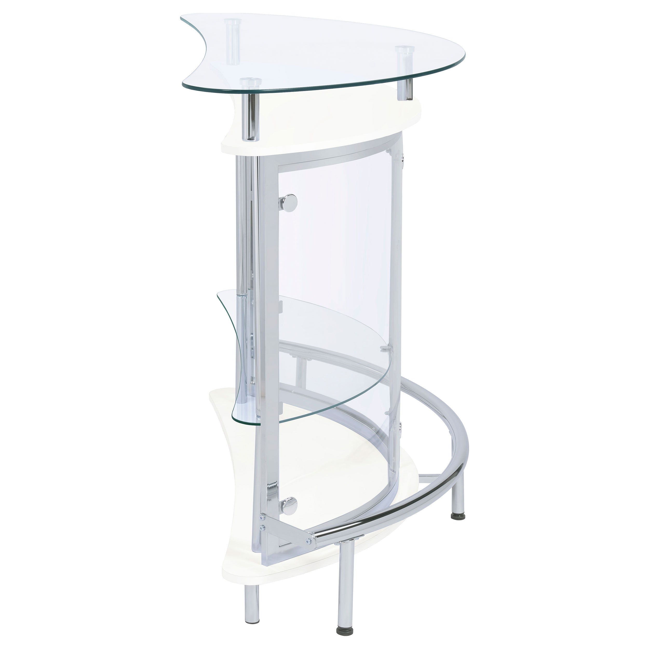 Amarillo Freestanding Glass Top Home Bar Wine Cabinet White — view 10