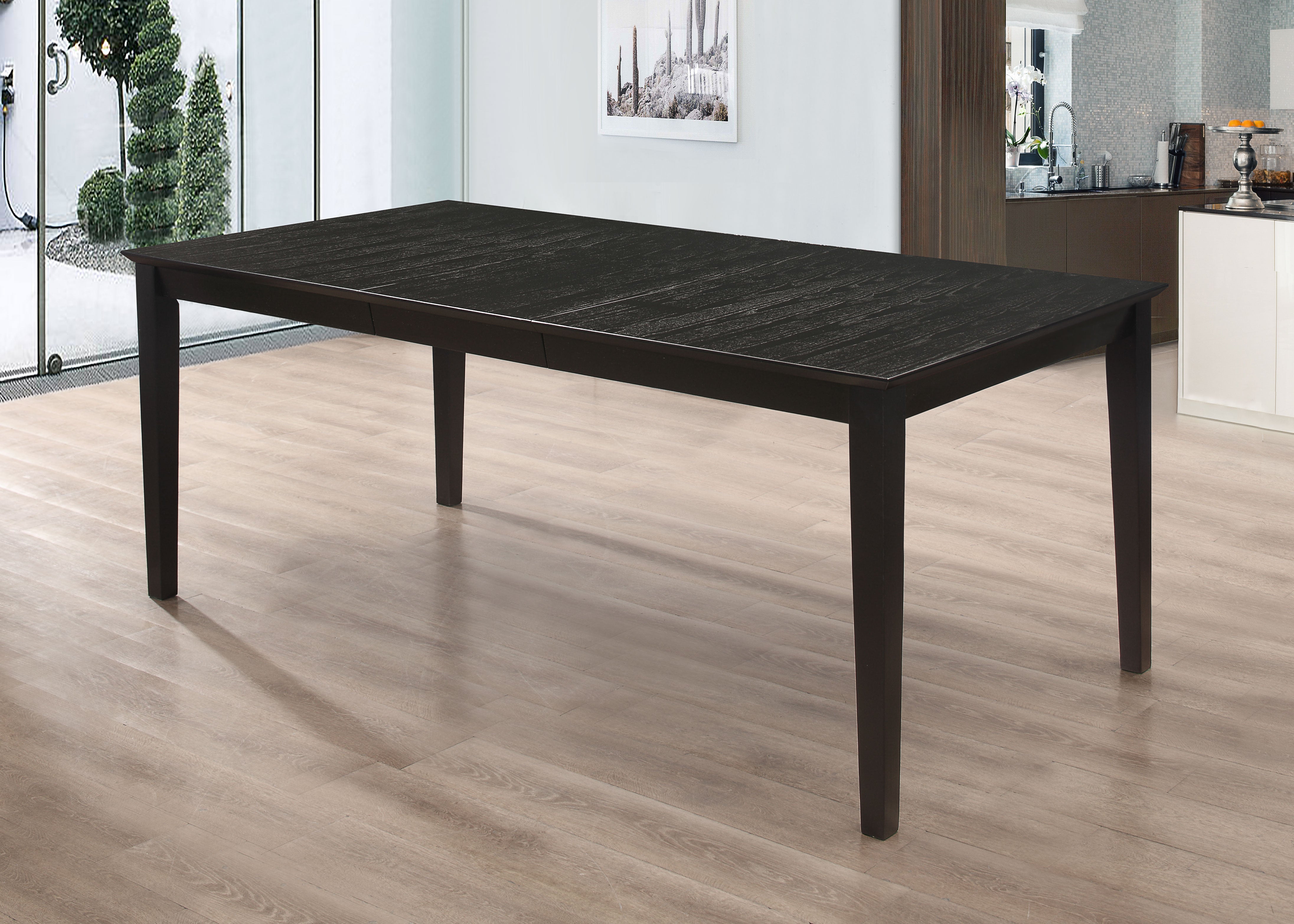 Louise Rectangular 78-inch Extension Leaf Dining Table Black — view 2