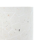 Outdoor Terrazzo Concrete Drum End Table, Living Room Accent Table - White Terrazzo