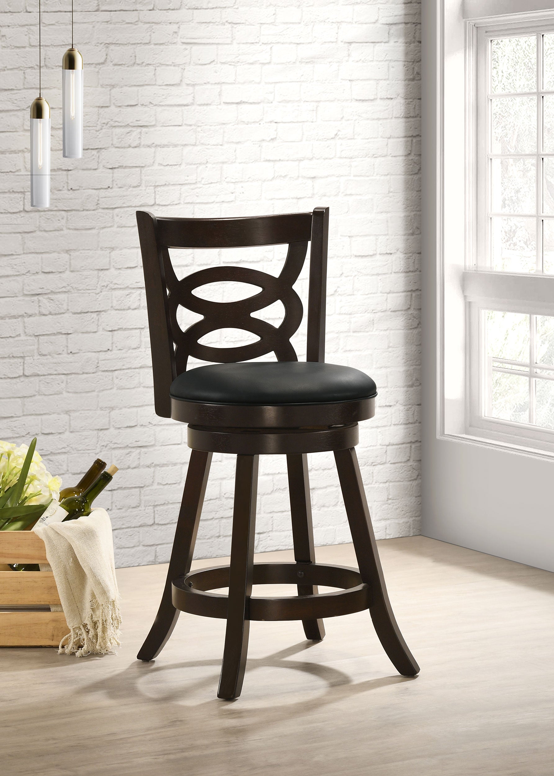 Calecita Wood Swivel Counter Stool Cappuccino (Set of 2) — view 2