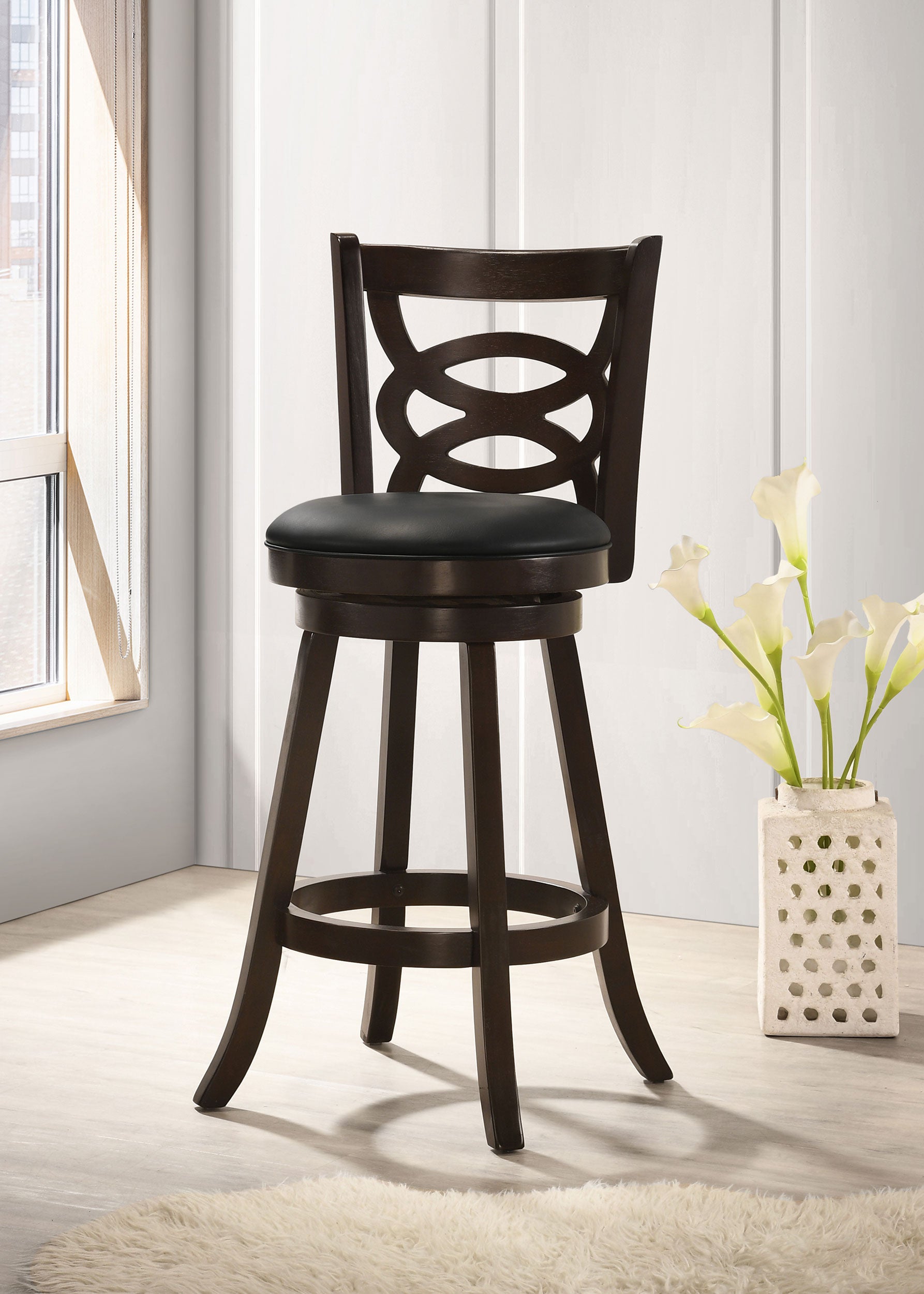 Calecita Wood Swivel Bar Chair Cappuccino (Set of 2) — view 2