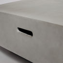 Propane Gas Fire Pit Table, 50000 Btu Rectangular Concrete Fire Pit For Outside Patio Deck Garden Backyard - Light Gray