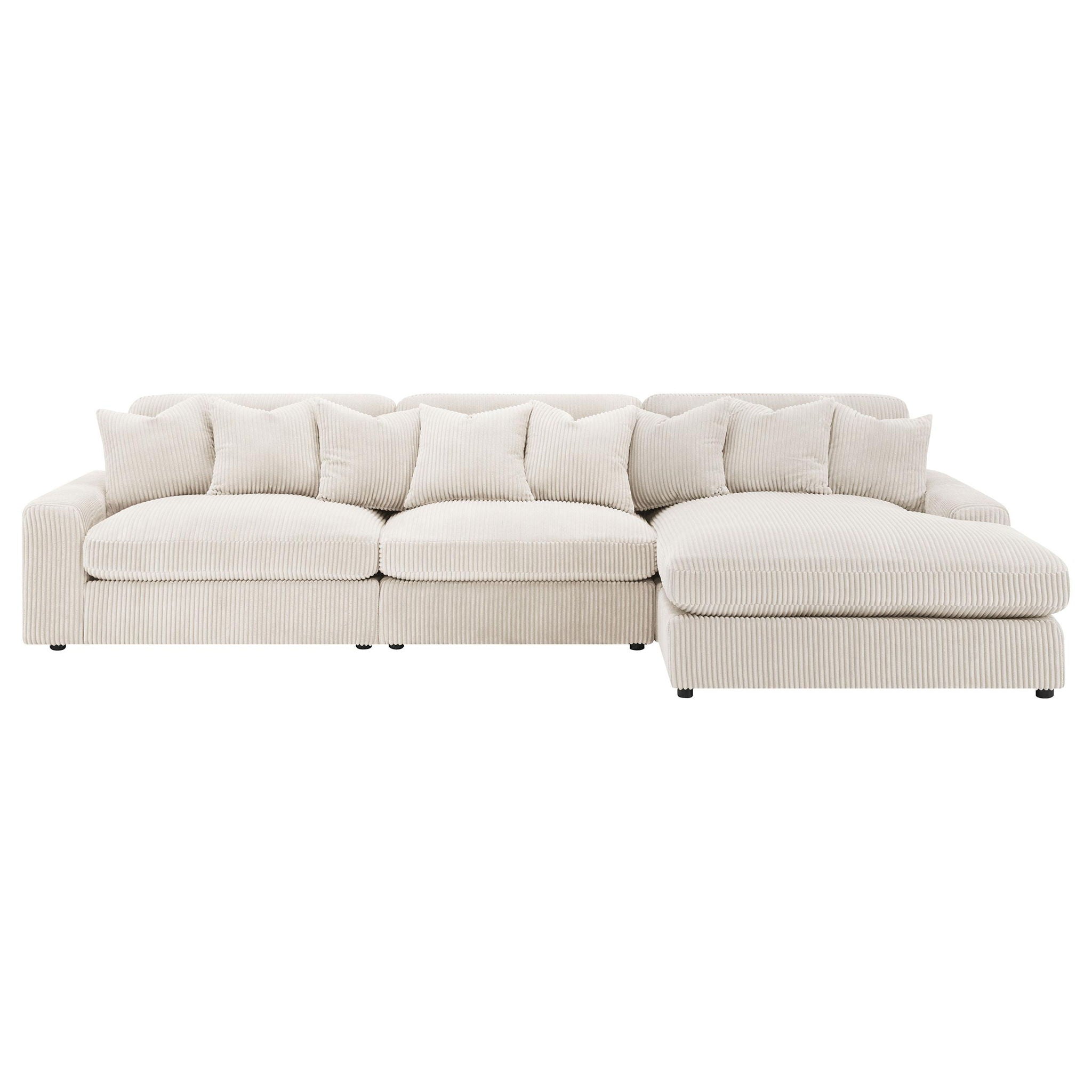 Blaine Upholstered Reversible Chaise Sectional Sofa Sand