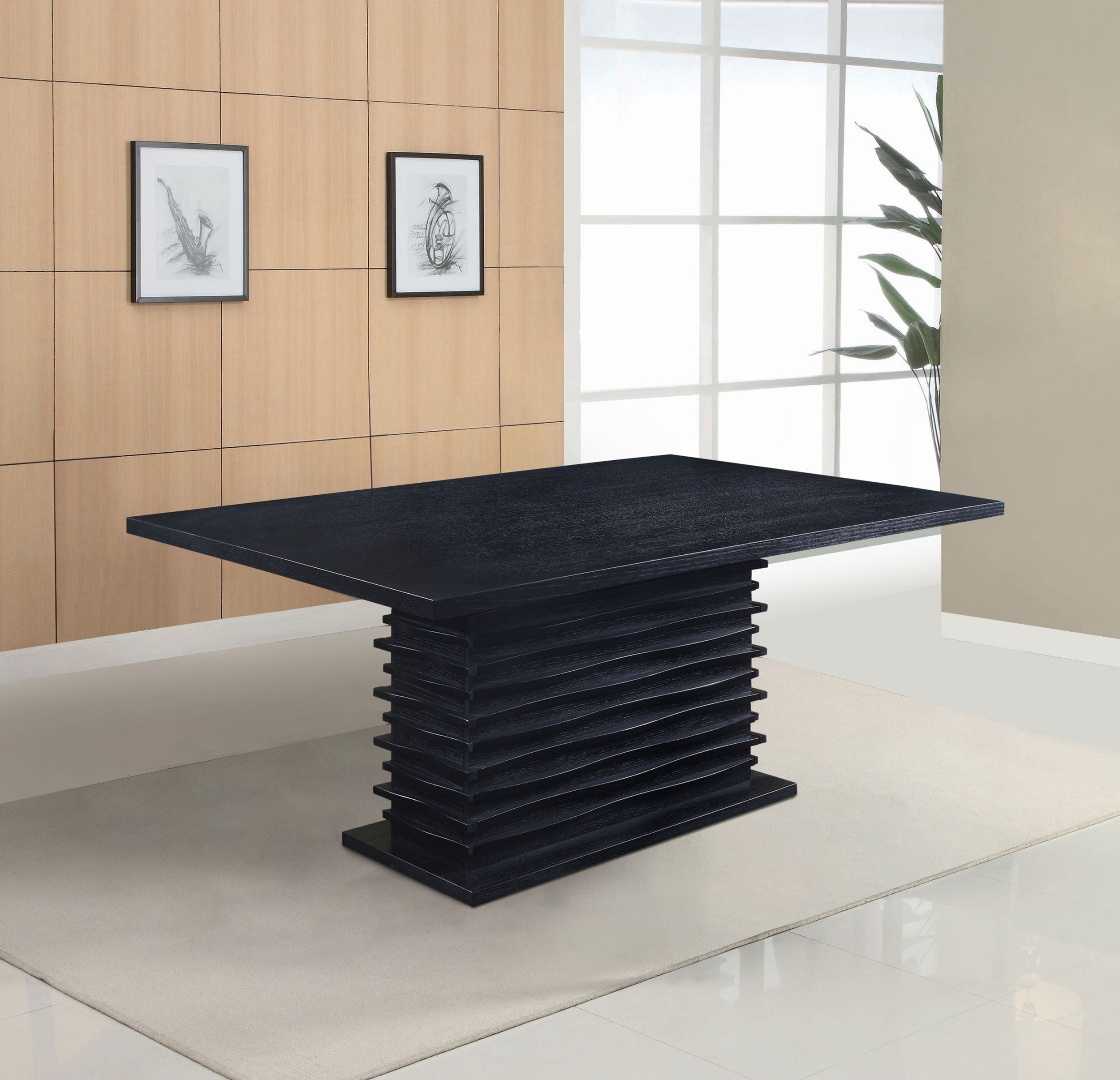 Stanton Rectangular 66-inch Dining Table Black — view 2