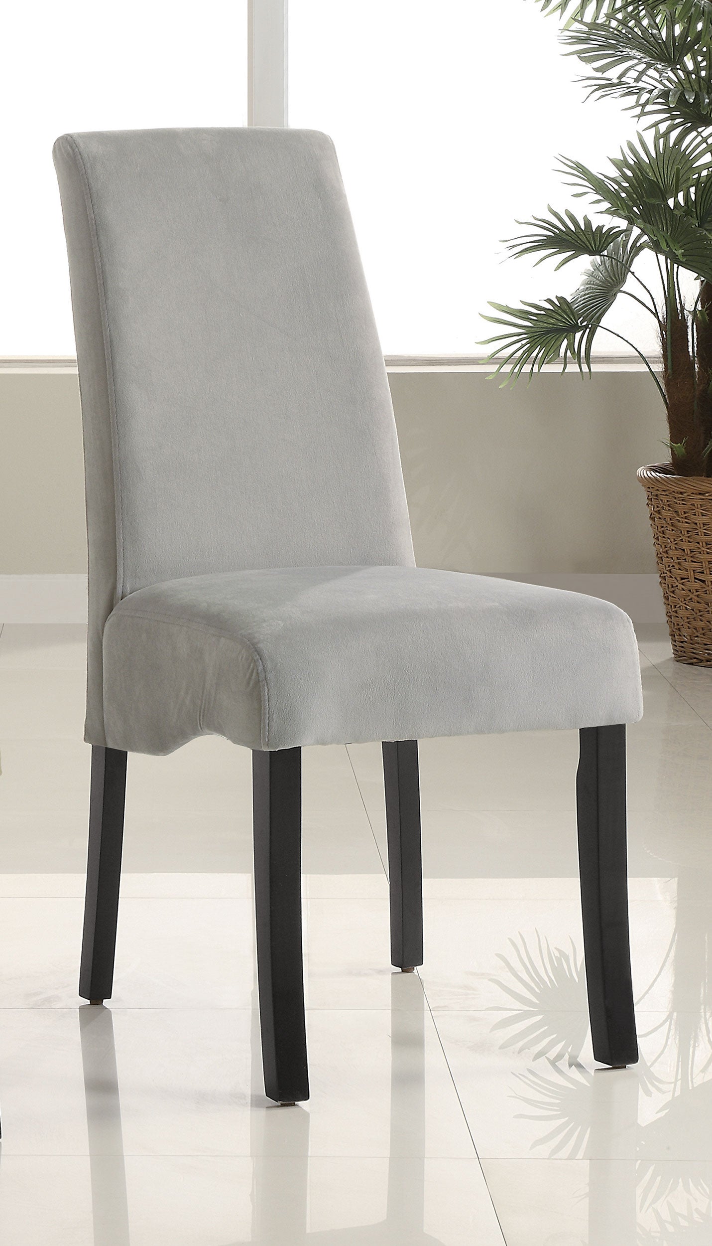 Stanton Velvet Upholstered Dining Side Chair Grey (Set of 2) — view 2