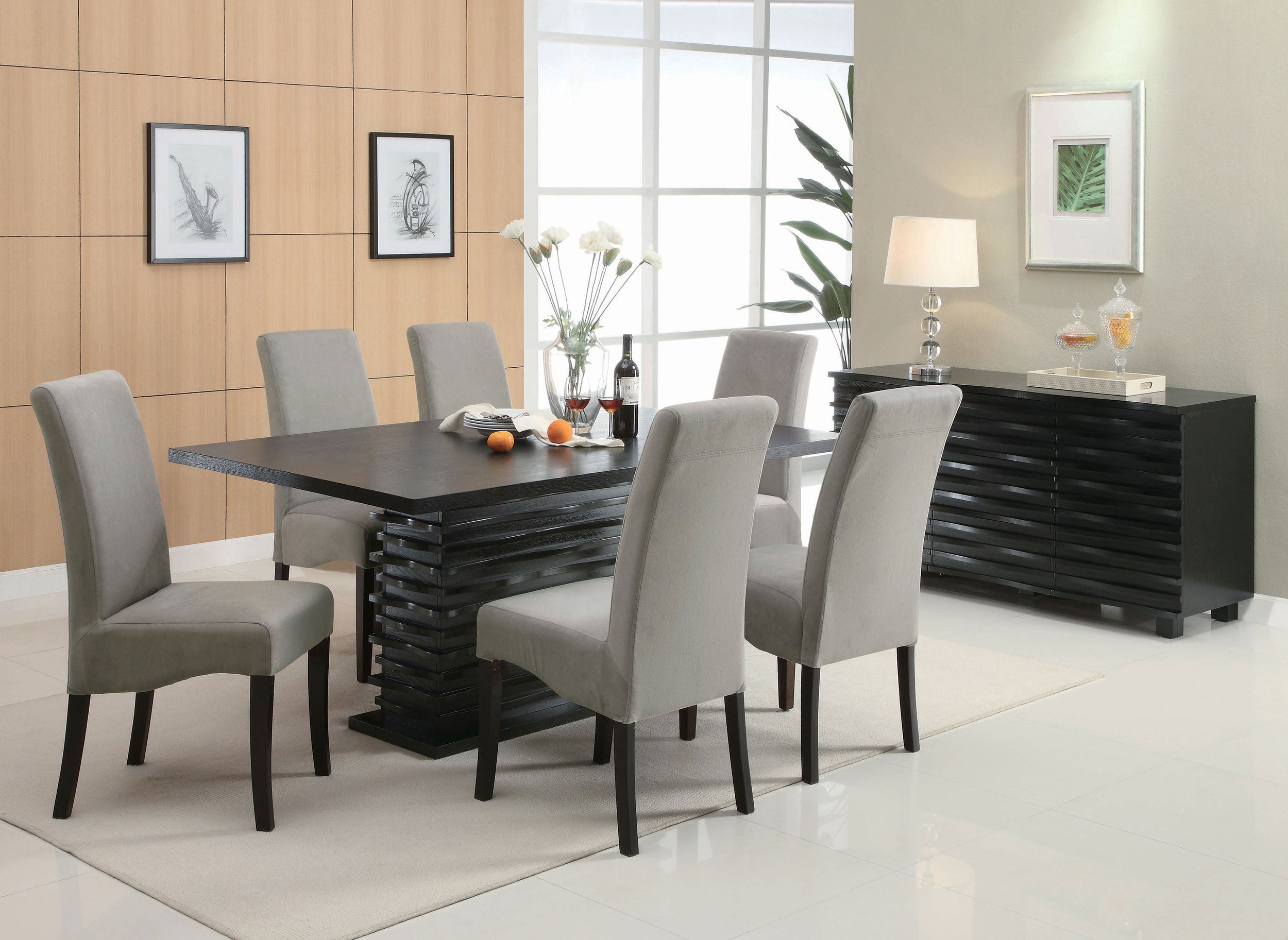 Stanton Velvet Upholstered Dining Side Chair Grey (Set of 2) — view 9
