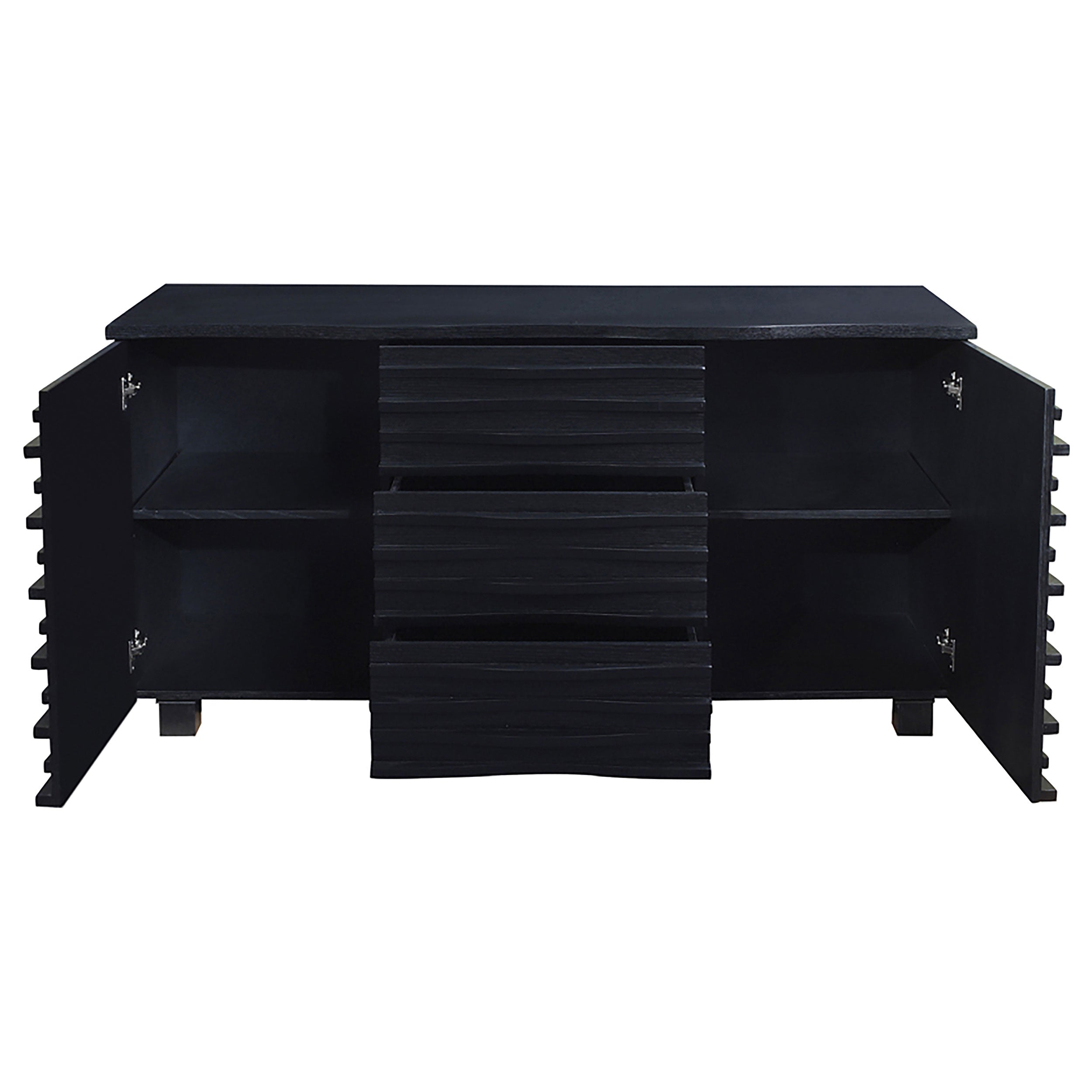 Stanton 3-drawer Sideboard Buffet Storage Cabinet Black — view 3