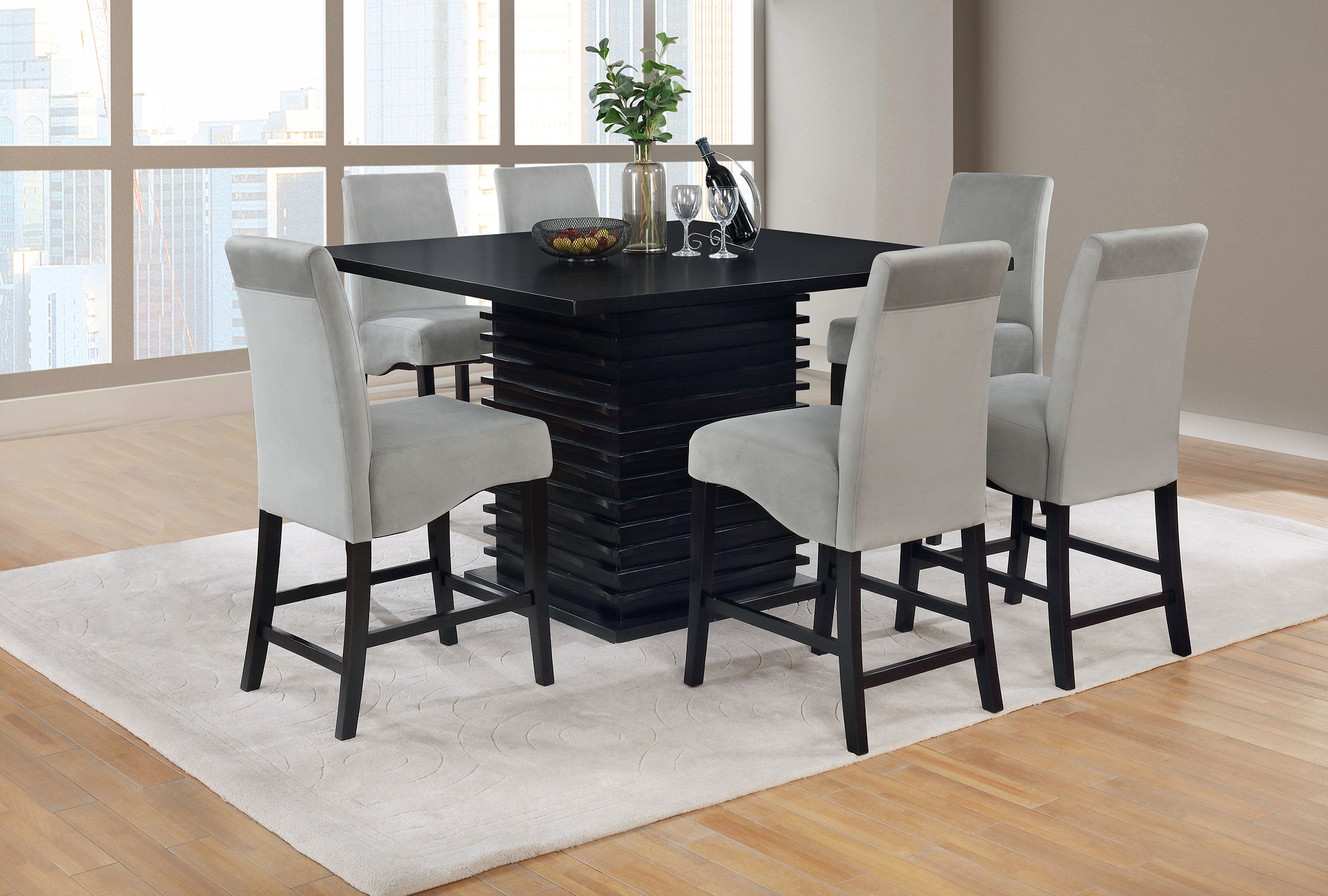 Stanton 7-piece Square Counter Height Dining Table Set Grey — view 1