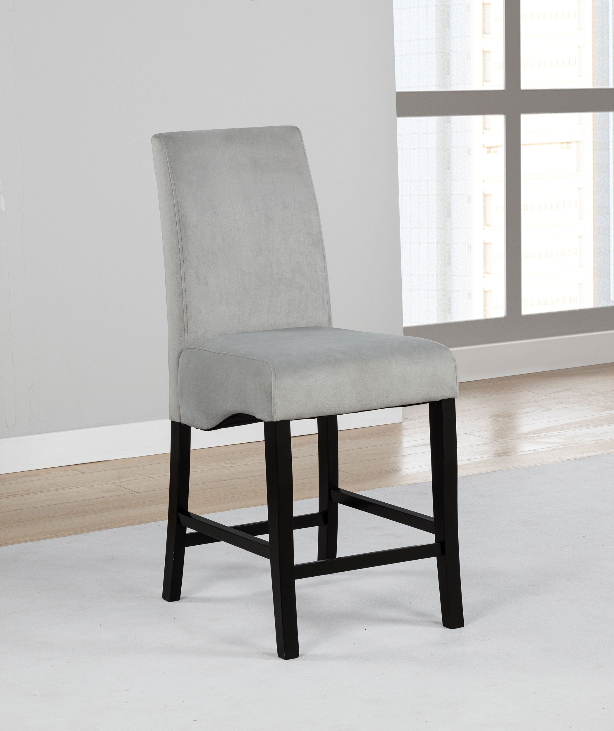 Stanton Velvet Upholstered Counter Chair Grey (Set of 2) — view 2