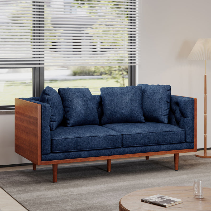 Retro Modern Loveseat With Button Tufted Upholstery