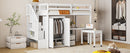 Loft Bed With Stairs, Bookshelf, Drawers, Desk & Wardrobe, Space Saving Multifunctional Furniture