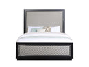 Nicola - Queen Bed - Silver Synthetic Leather & Black