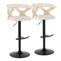 Gardenia - Contemporary Adjustable Barstool With Swivel With Rounded T Footrest (Set of 2)