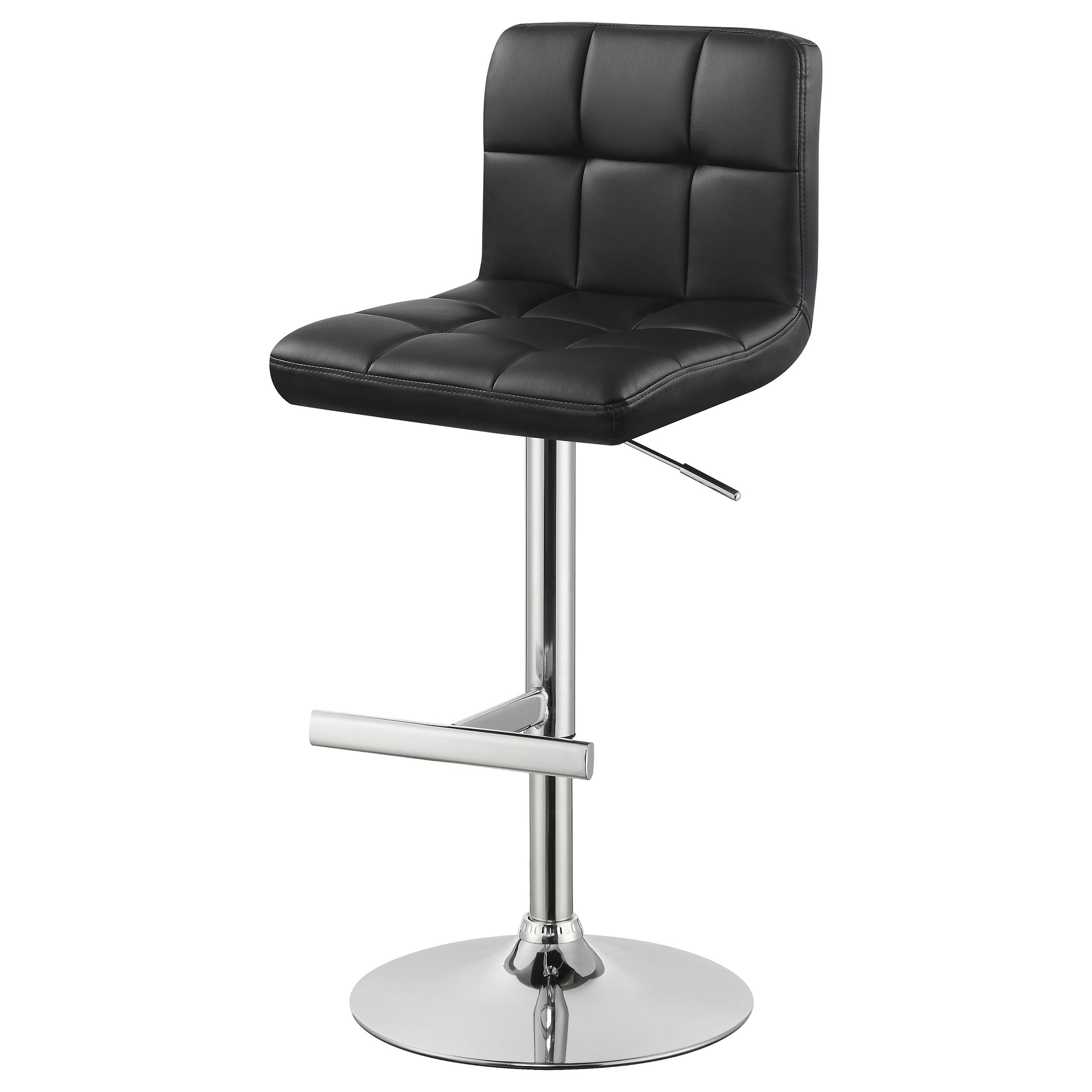 Lenny Upholstered Adjustable Bar Stool Black (Set of 2) — view 6
