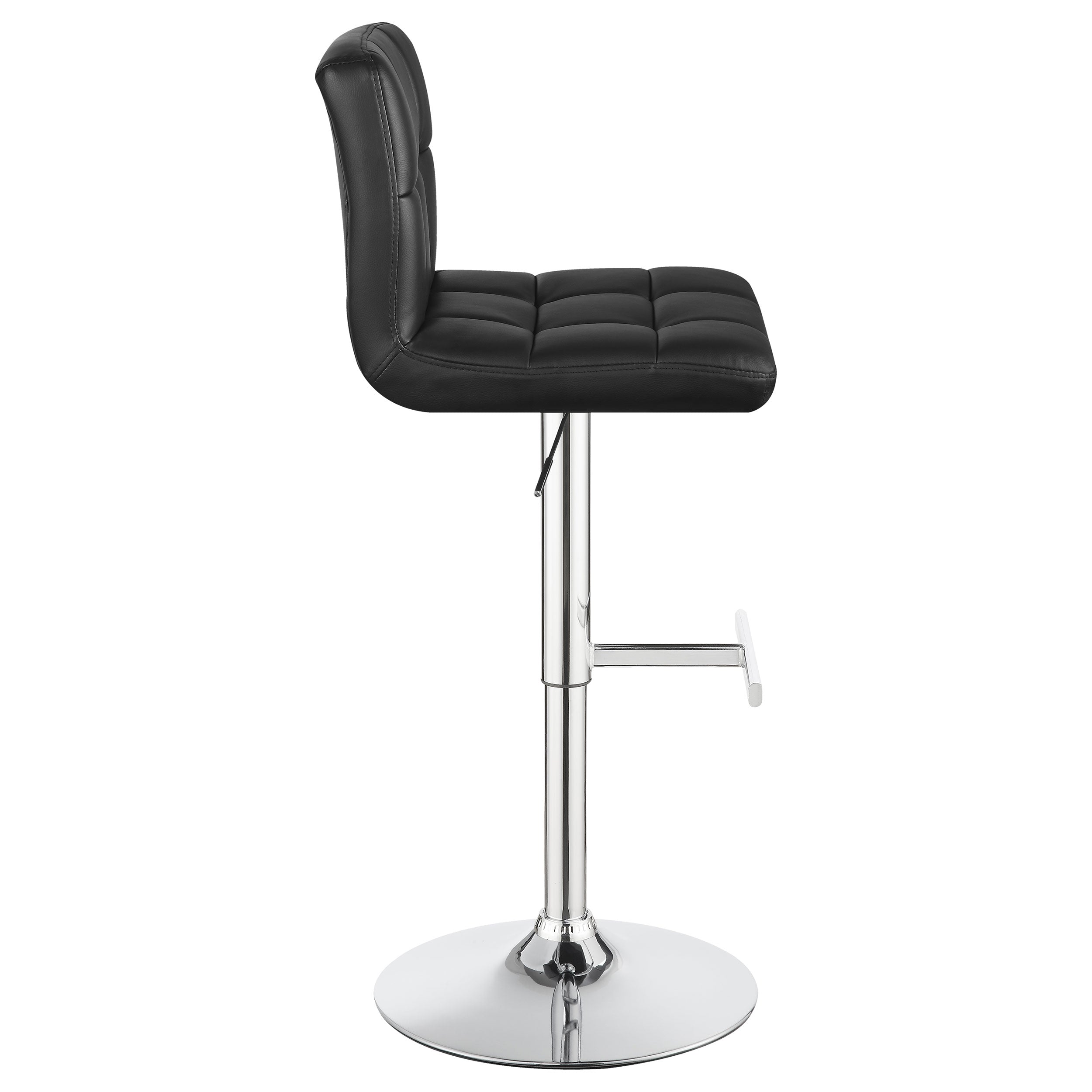 Lenny Upholstered Adjustable Bar Stool Black (Set of 2) — view 9