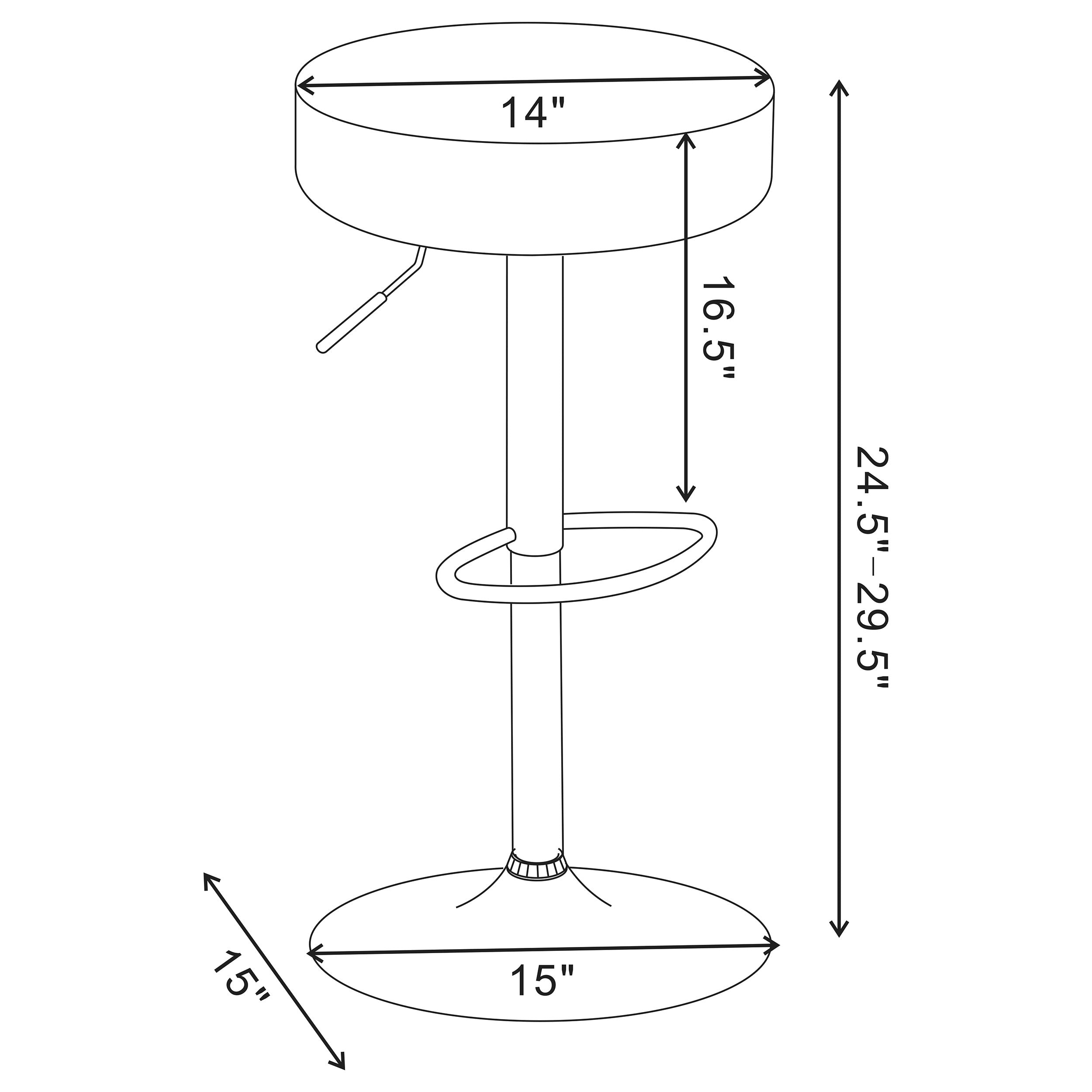 Ramses 29-inch Adjustable Bar Stool Chrome and Black — view 8