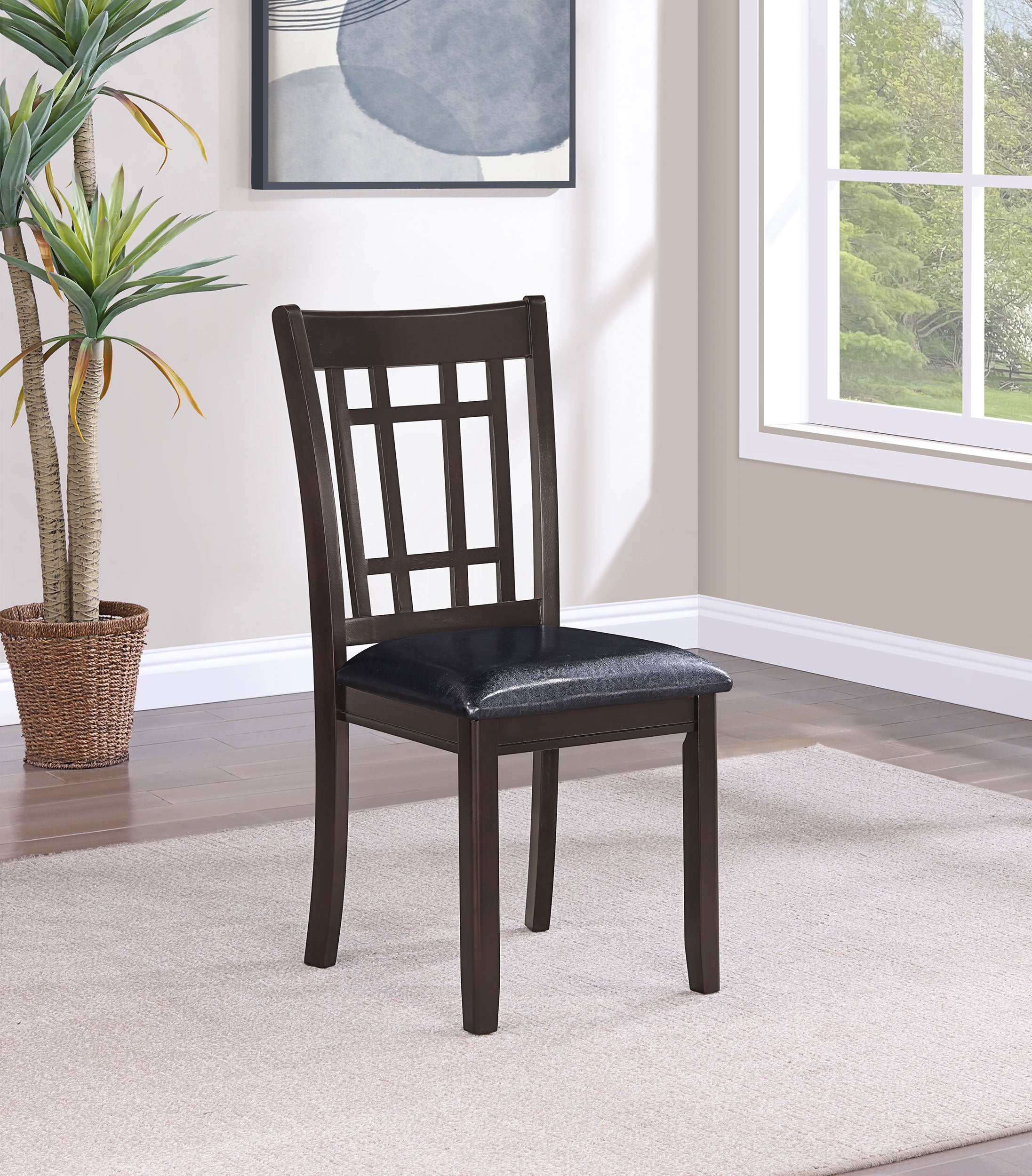 Lavon Wood Dining Side Chair Black and Espresso (Set of 2) — view 2