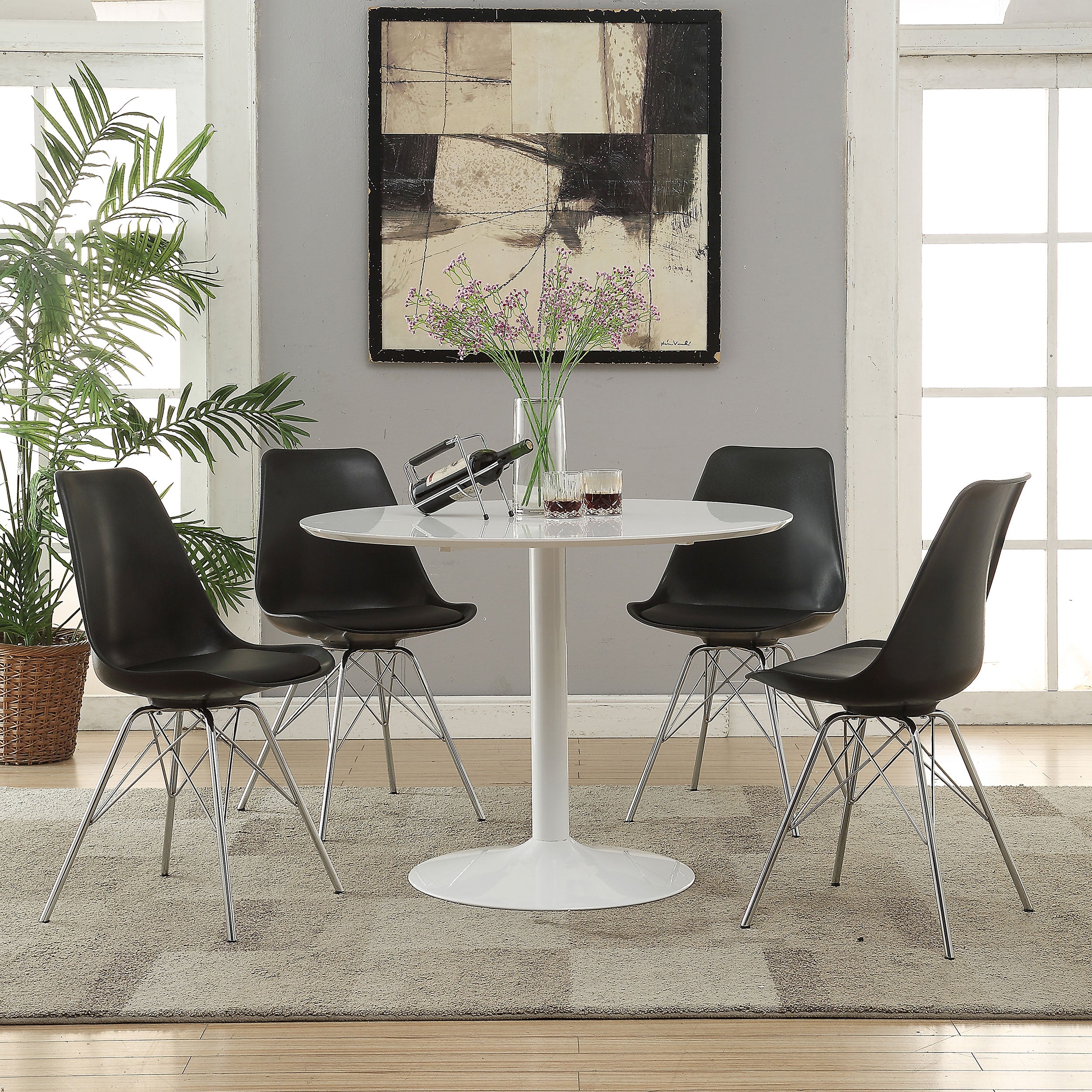 Juniper Polypropylene Dining Side Chair Black (Set of 2) — view 11