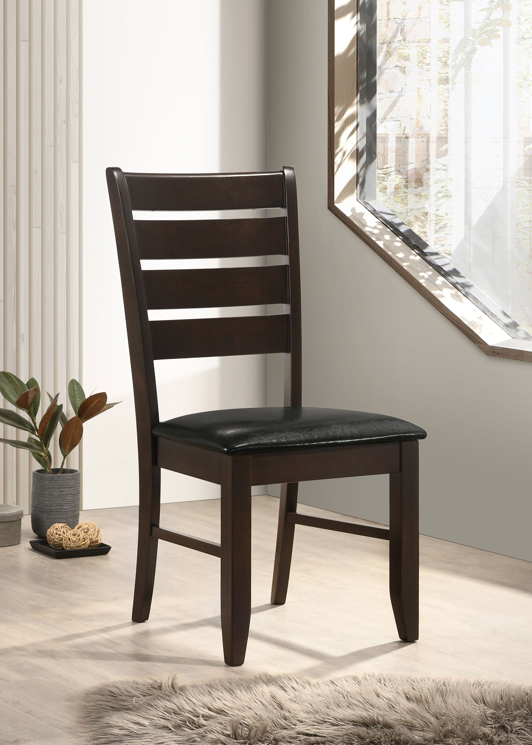 Dalila Wood Dining Side Chair Cappuccino (Set of 2) — view 2
