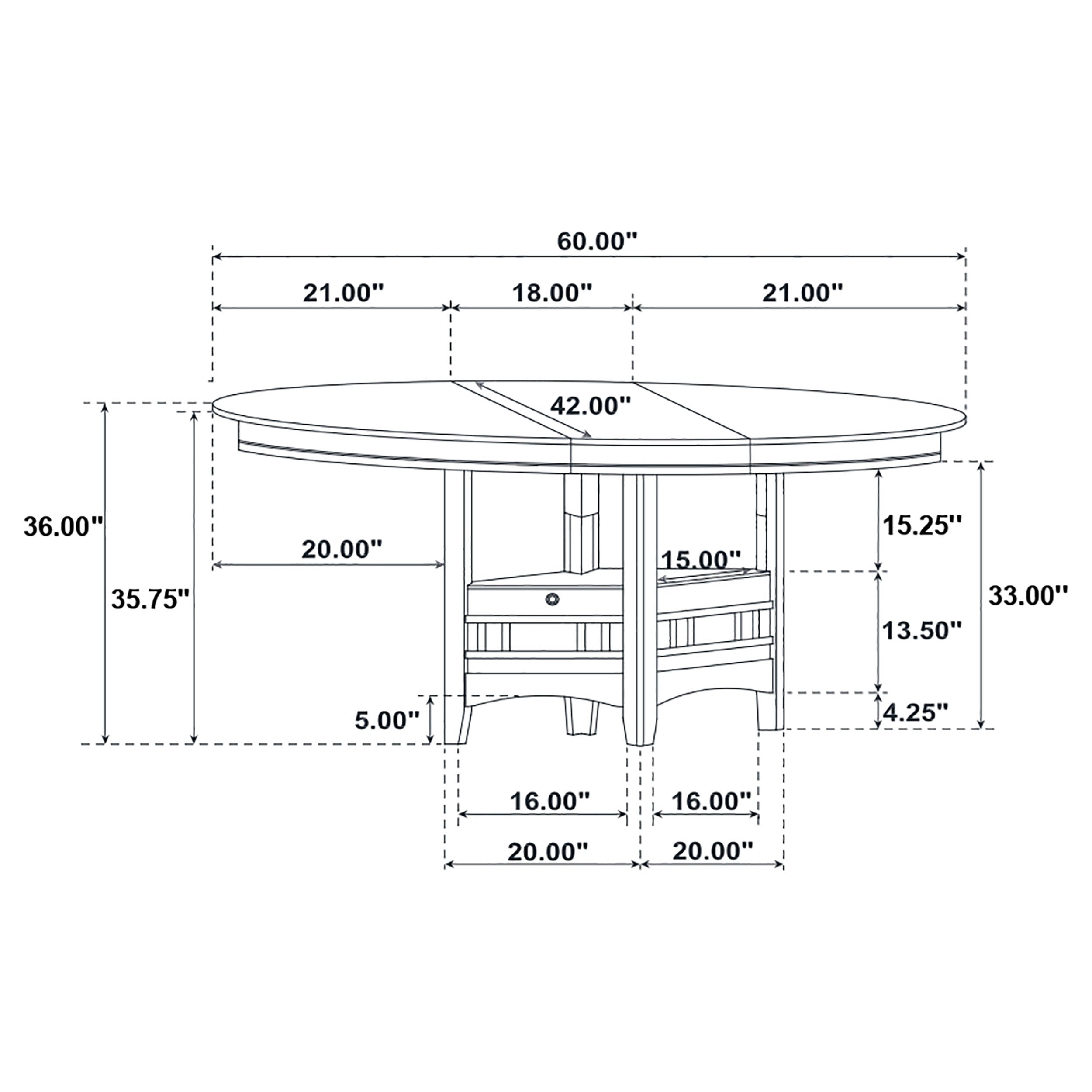 Lavon Oval 60-inch Counter Height Extension Dining Table Espresso — view 8