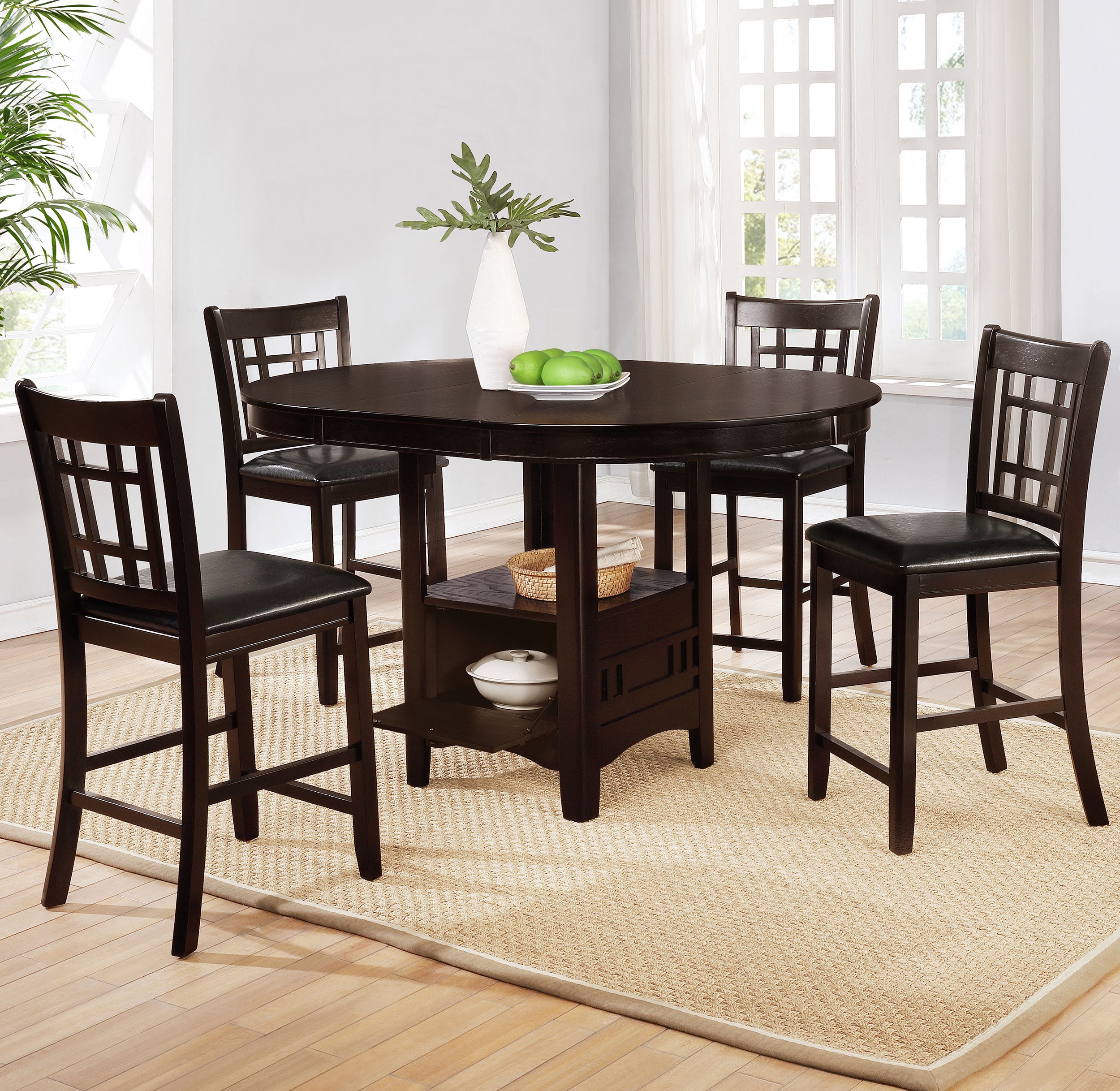 Lavon Wood Counter Height Dining Chair Black and Espresso (Set of 2) — view 12
