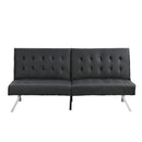 Contemporary Wood Frame Sofa Bed With Stainless Legs - Black