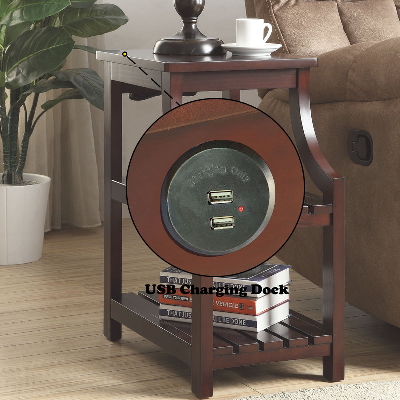 Wasaki - Accent Table With USB - Espresso