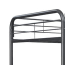 Triple Bunk Bed, Full Size With Sturdy Metal Frame And Safe Stairs - Black