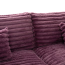 Plush Oversized Double Chaise Lounge Sofa Bed With USB Ports And Cup Holders