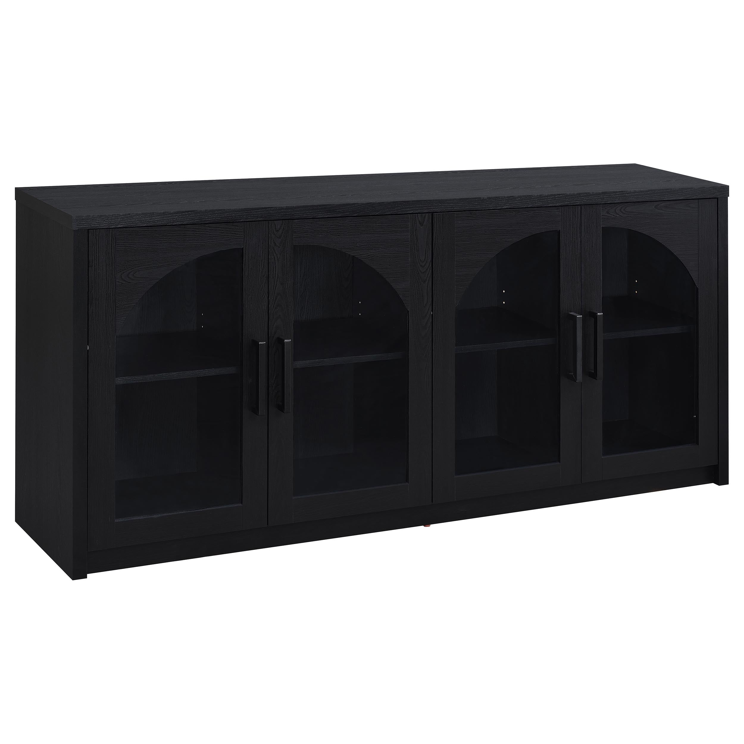 Riva 4-door Dining Sideboard Buffet Storage Credenza Black — view 1