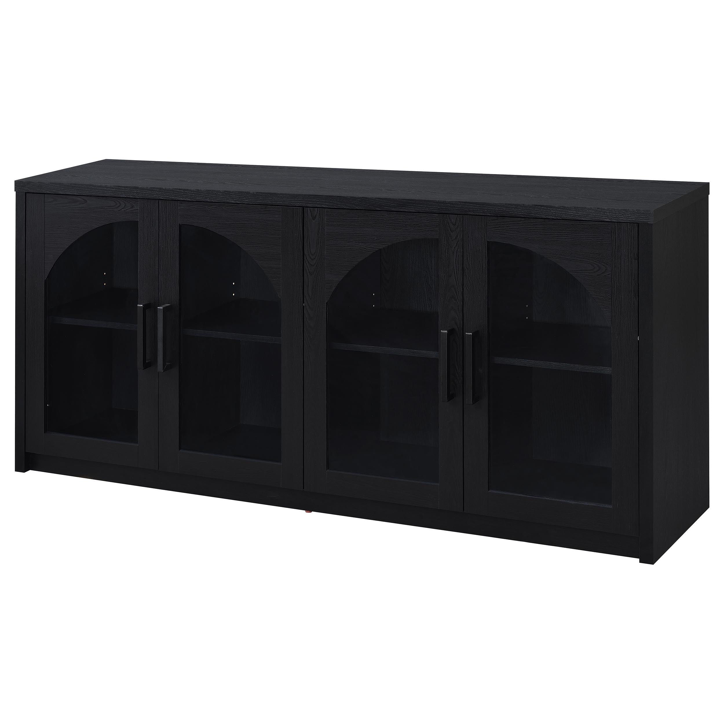 Riva 4-door Dining Sideboard Buffet Storage Credenza Black — view 5