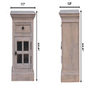 Glazed Bedside Table - Stone White